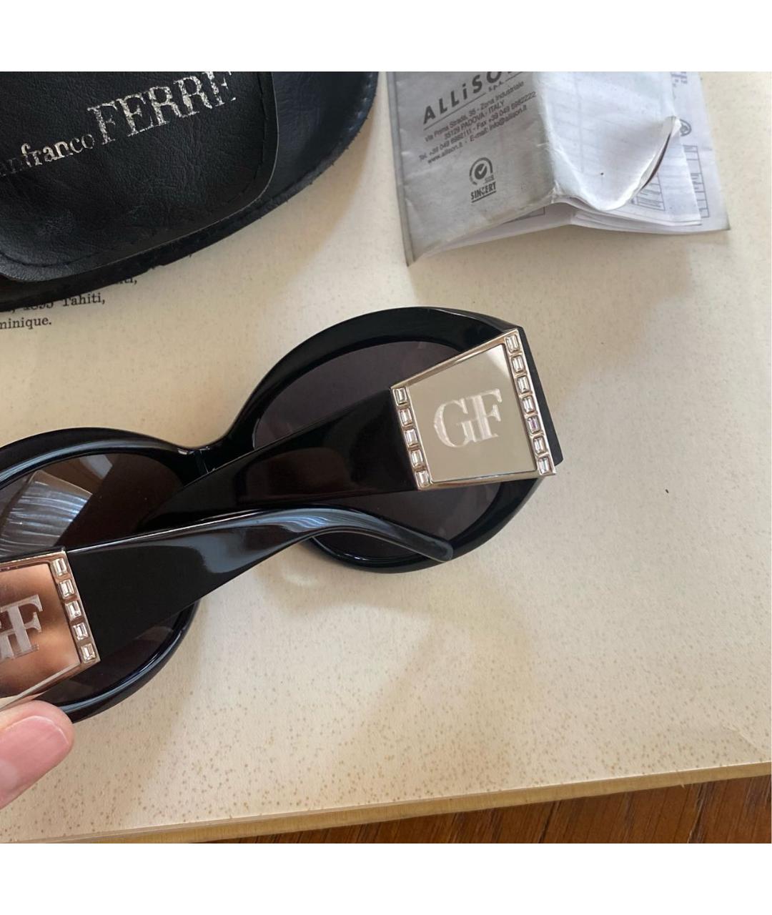 GIANFRANCO FERRE VINTAGE Черные пластиковые солнцезащитные очки, фото 5