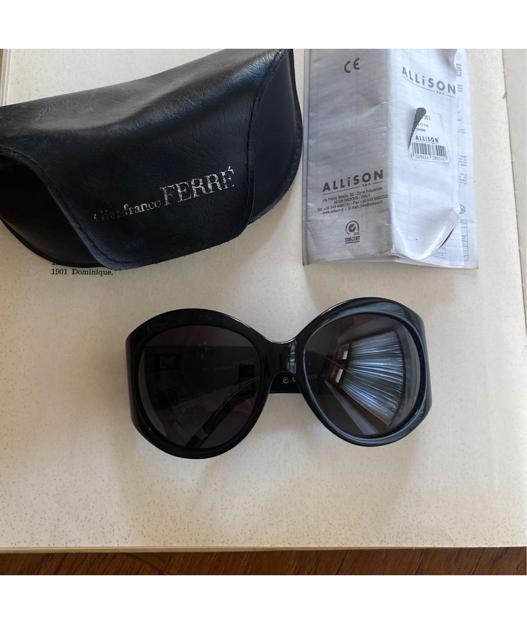 GIANFRANCO FERRE VINTAGE Черные пластиковые солнцезащитные очки, фото 4