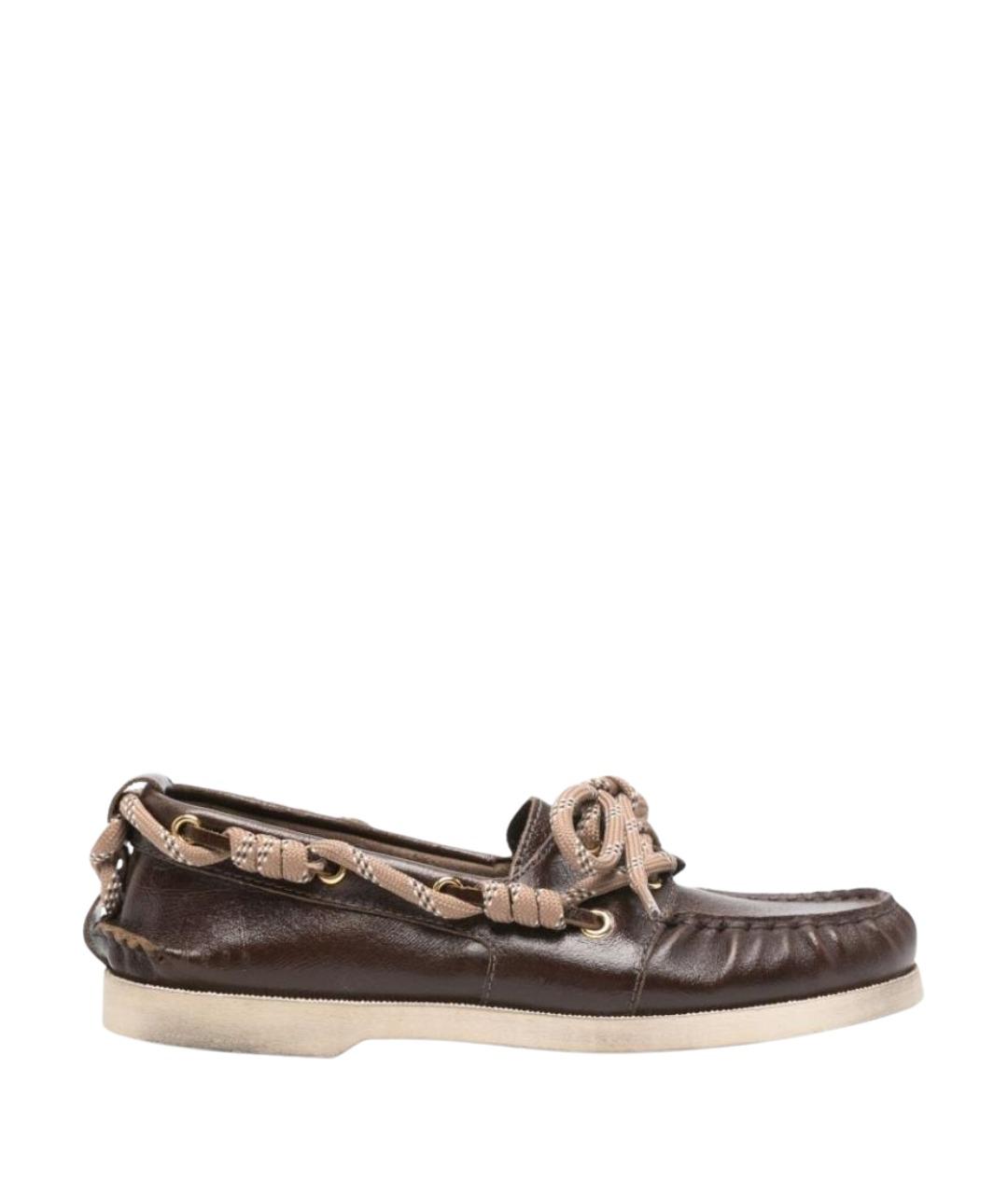 GOLDEN GOOSE Коричневые кожаные лоферы, фото 1
