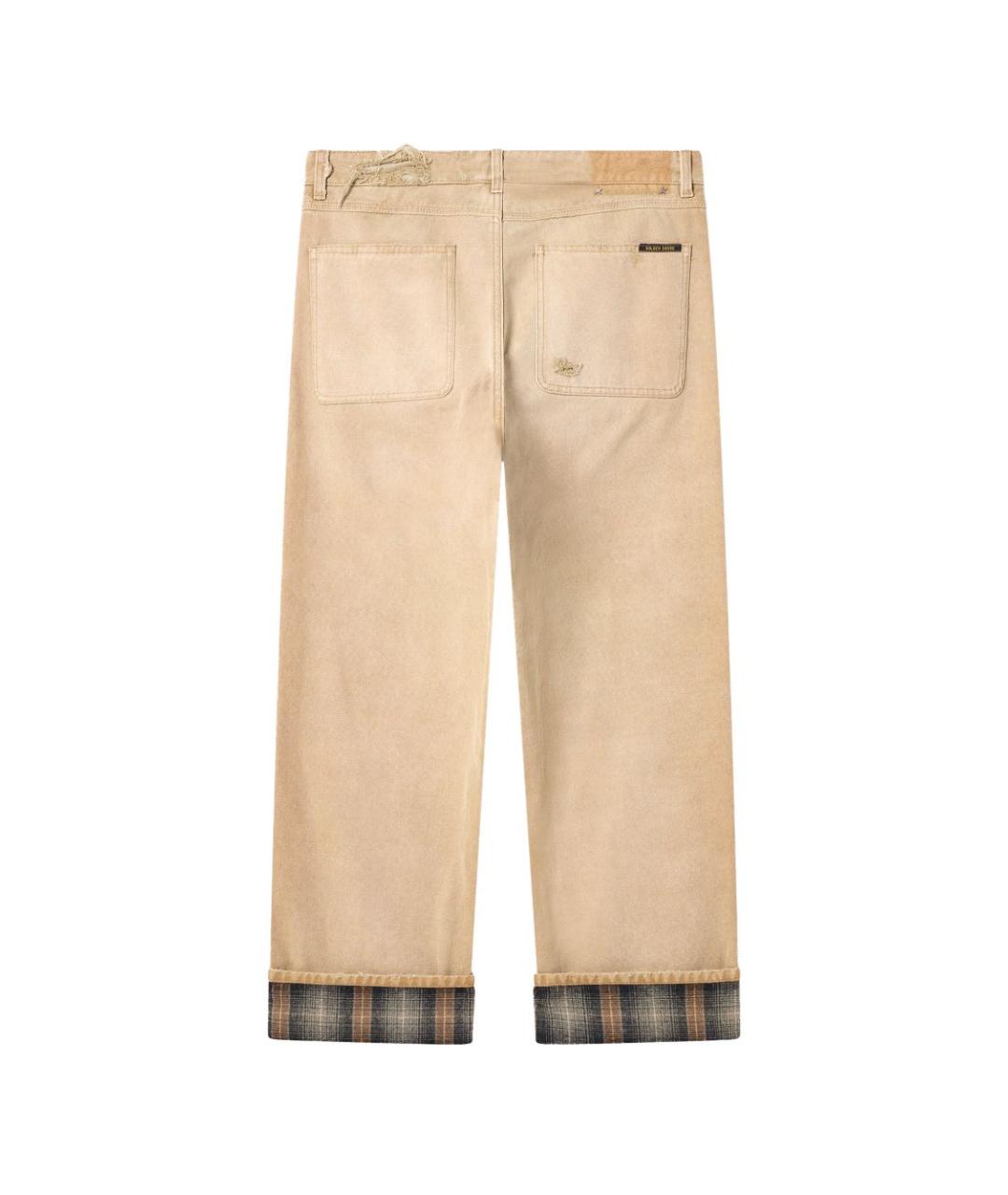 GOLDEN GOOSE Бежевые хлопковые повседневные брюки, фото 2