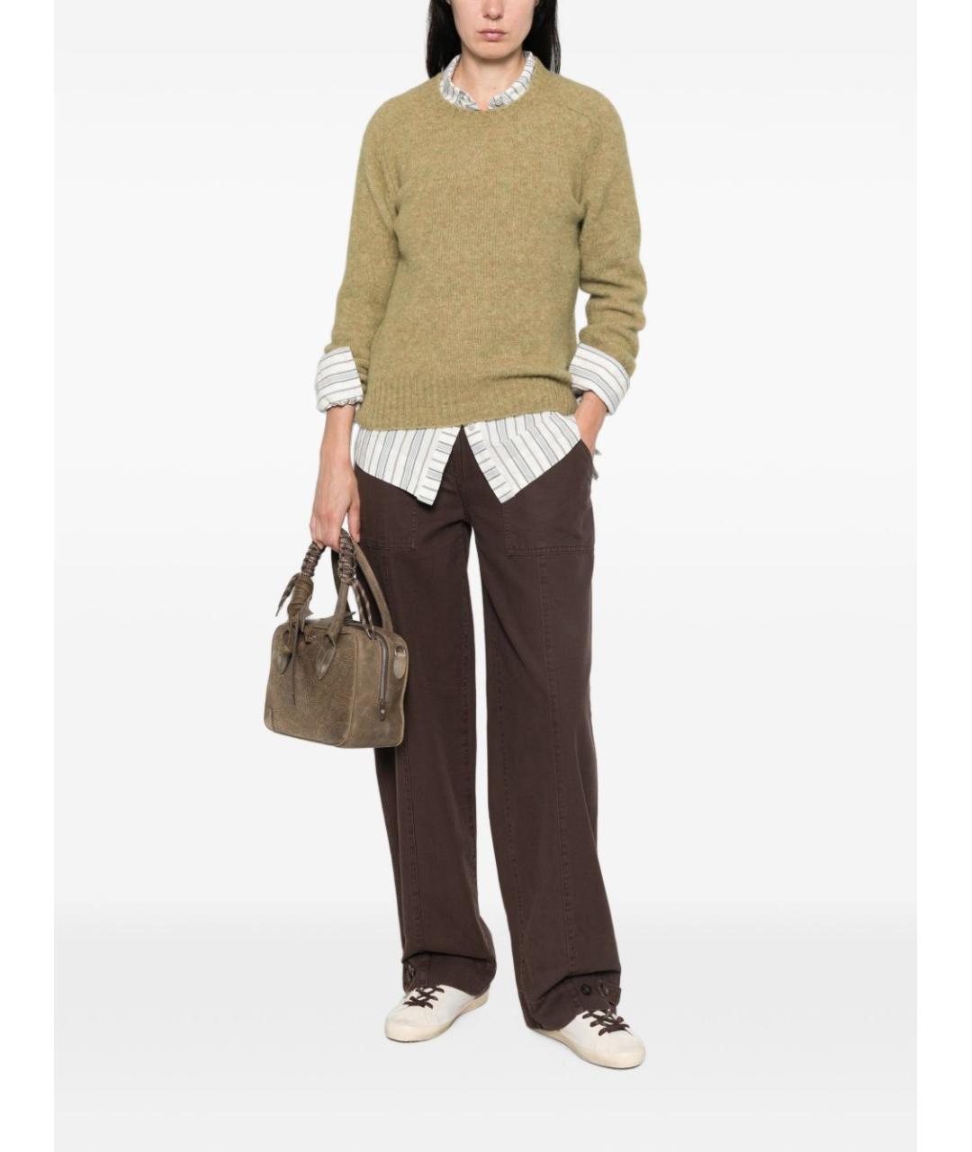 GOLDEN GOOSE Коричневые хлопковые прямые брюки, фото 5