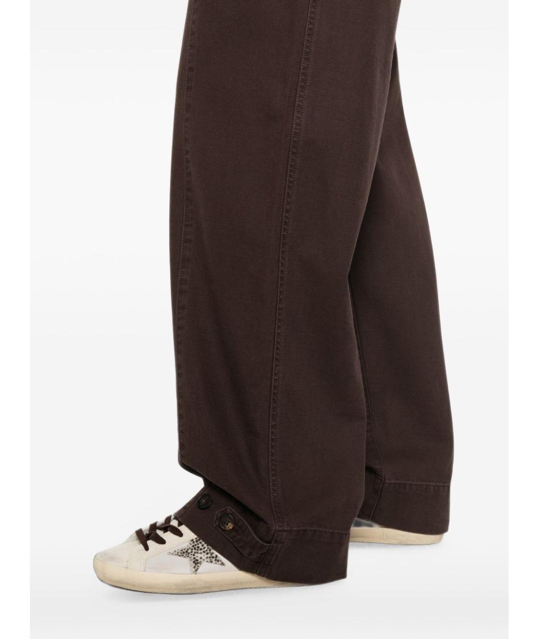GOLDEN GOOSE Коричневые хлопковые прямые брюки, фото 3
