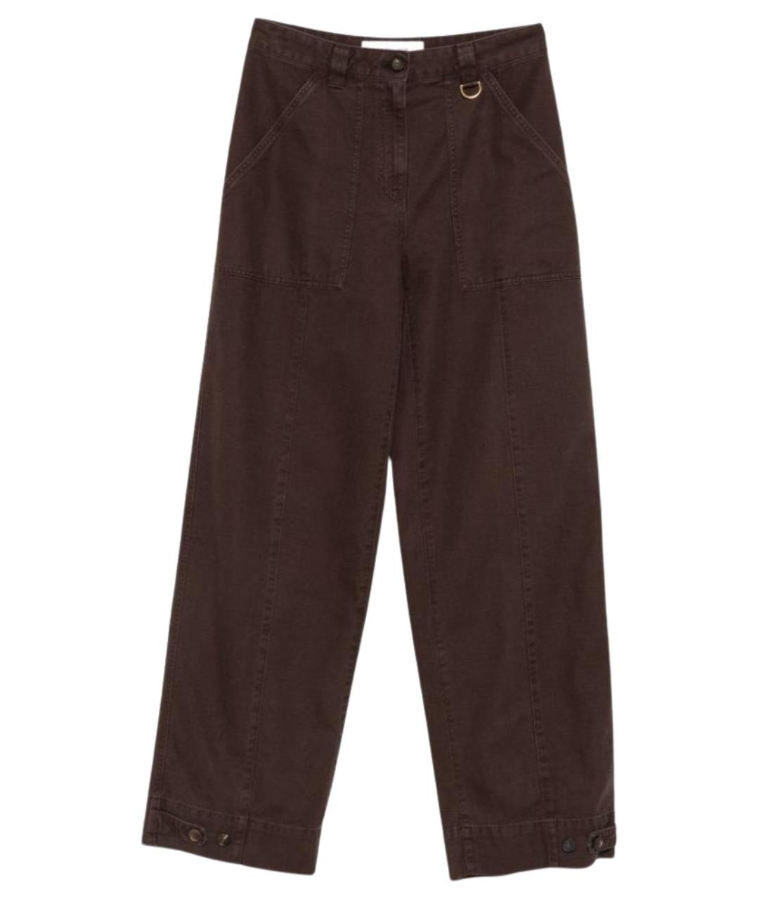 GOLDEN GOOSE Коричневые хлопковые прямые брюки, фото 1
