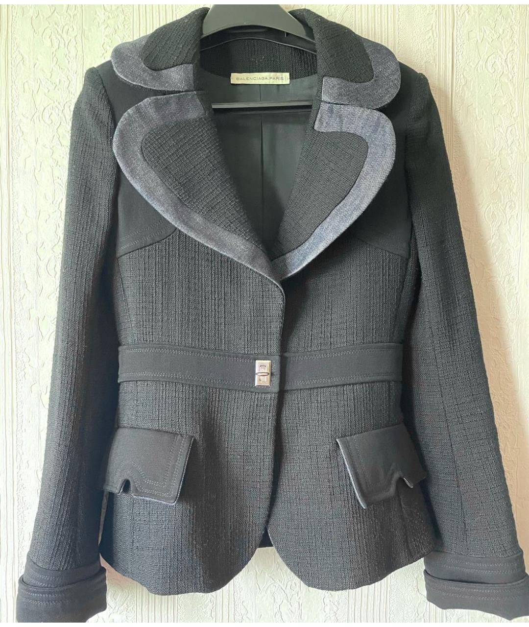 BALENCIAGA Черный шерстяной жакет/пиджак, фото 7