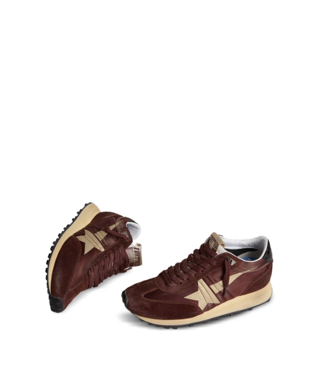 GOLDEN GOOSE Коричневые кожаные кроссовки, фото 2