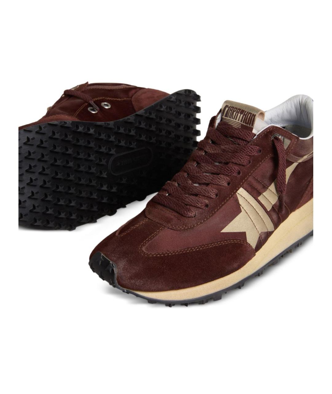 GOLDEN GOOSE Коричневые кожаные кроссовки, фото 3
