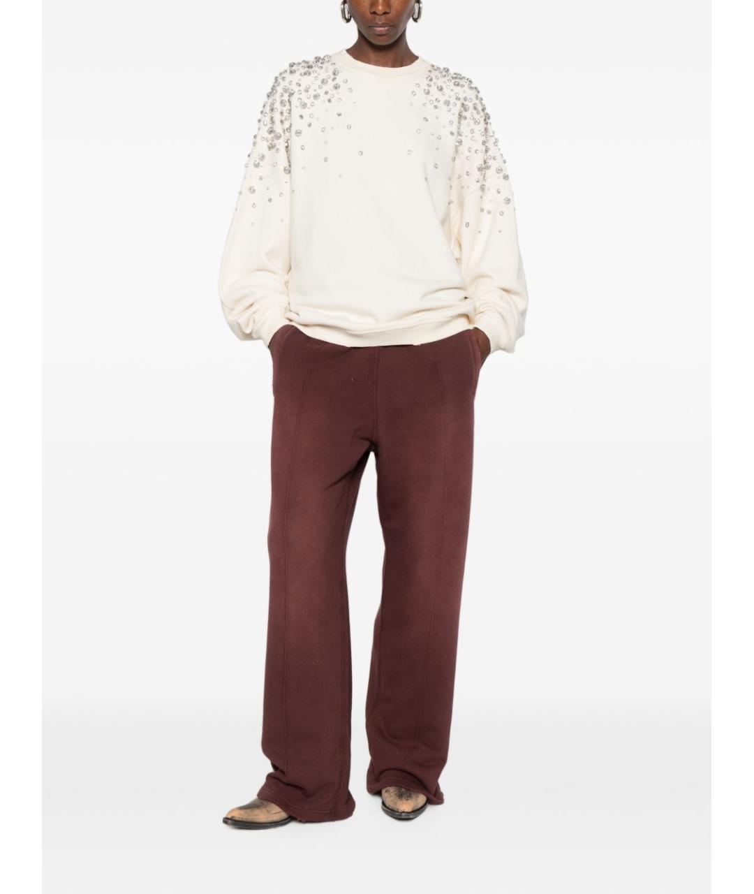 GOLDEN GOOSE Бордовые хлопковые повседневные брюки, фото 4
