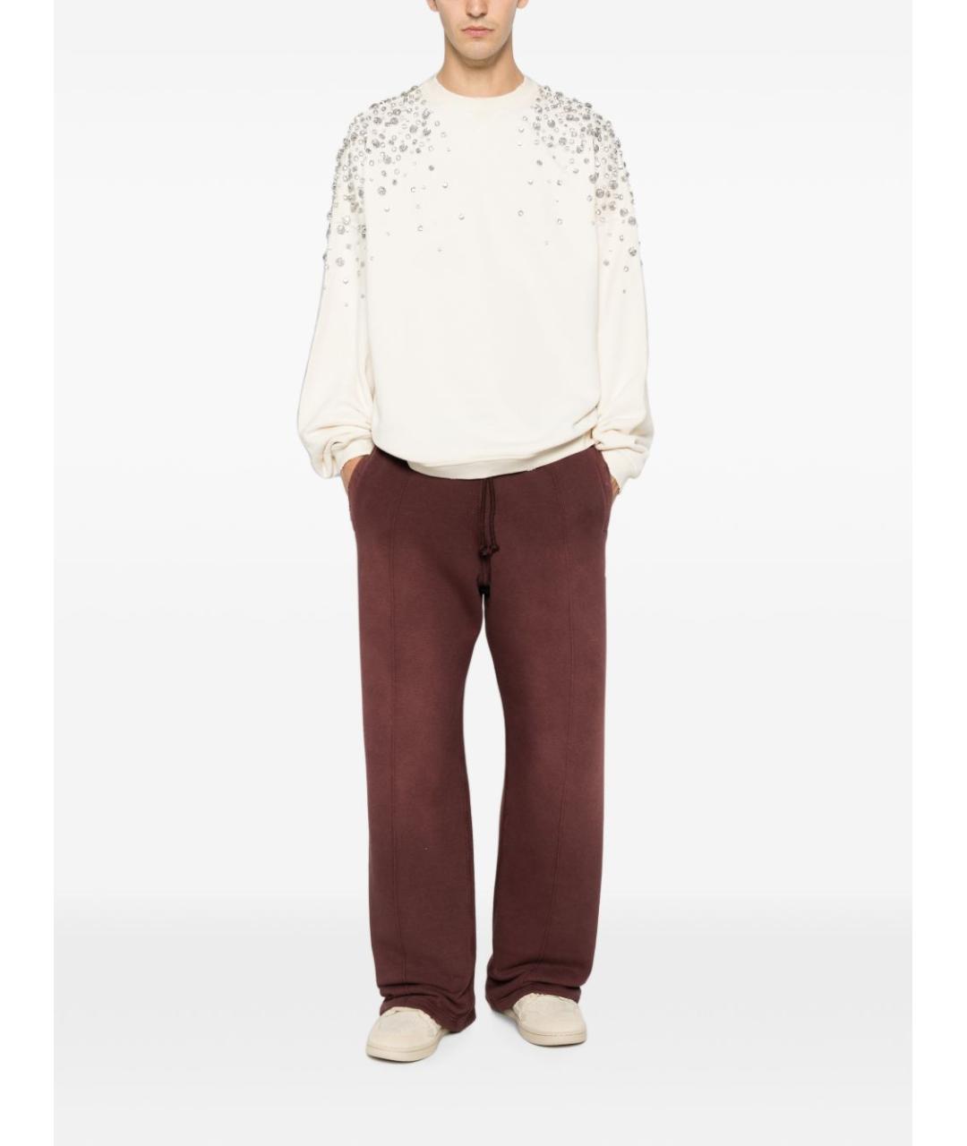 GOLDEN GOOSE Бордовые хлопковые повседневные брюки, фото 5