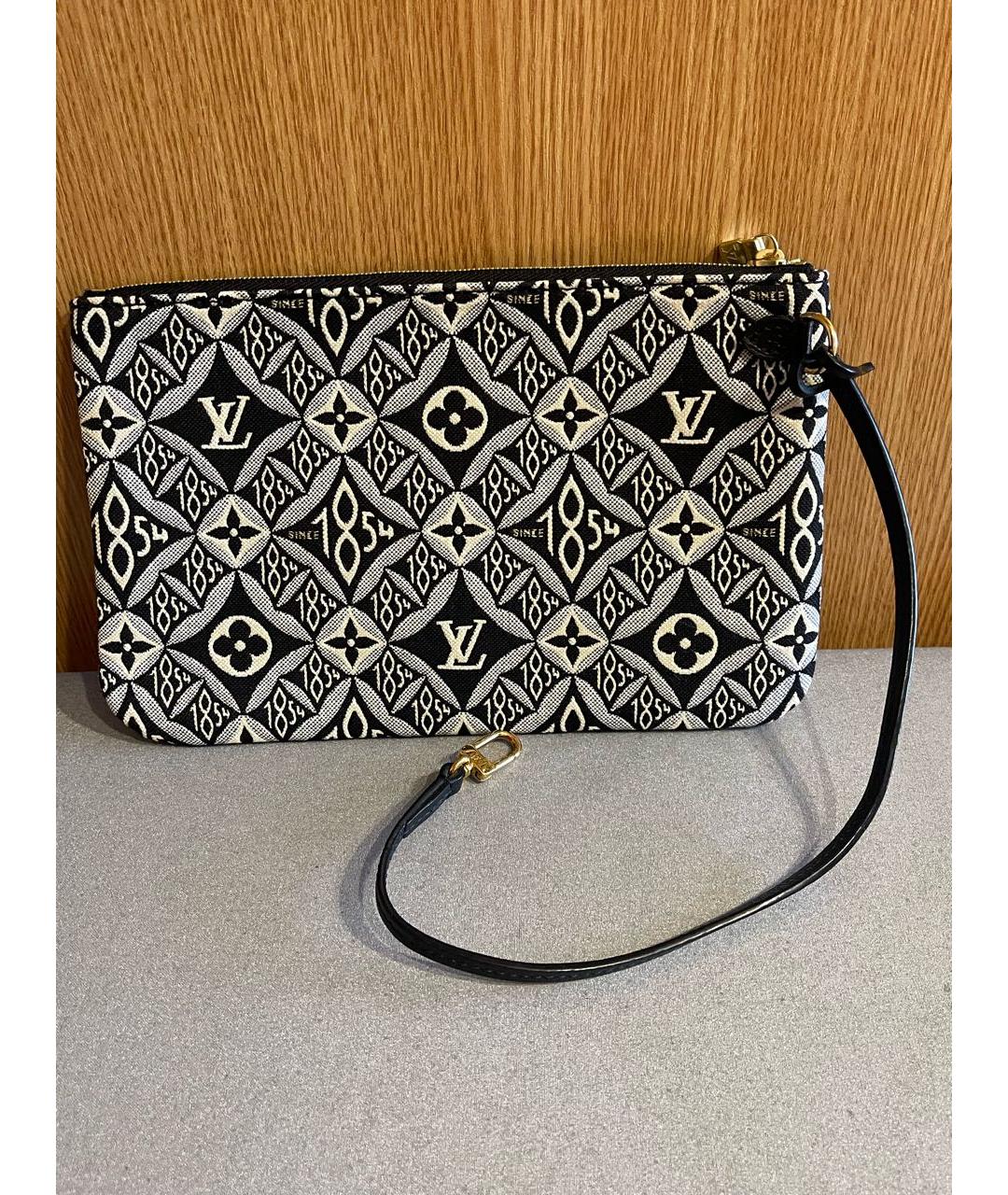 LOUIS VUITTON Черная тканевая косметичка, фото 8