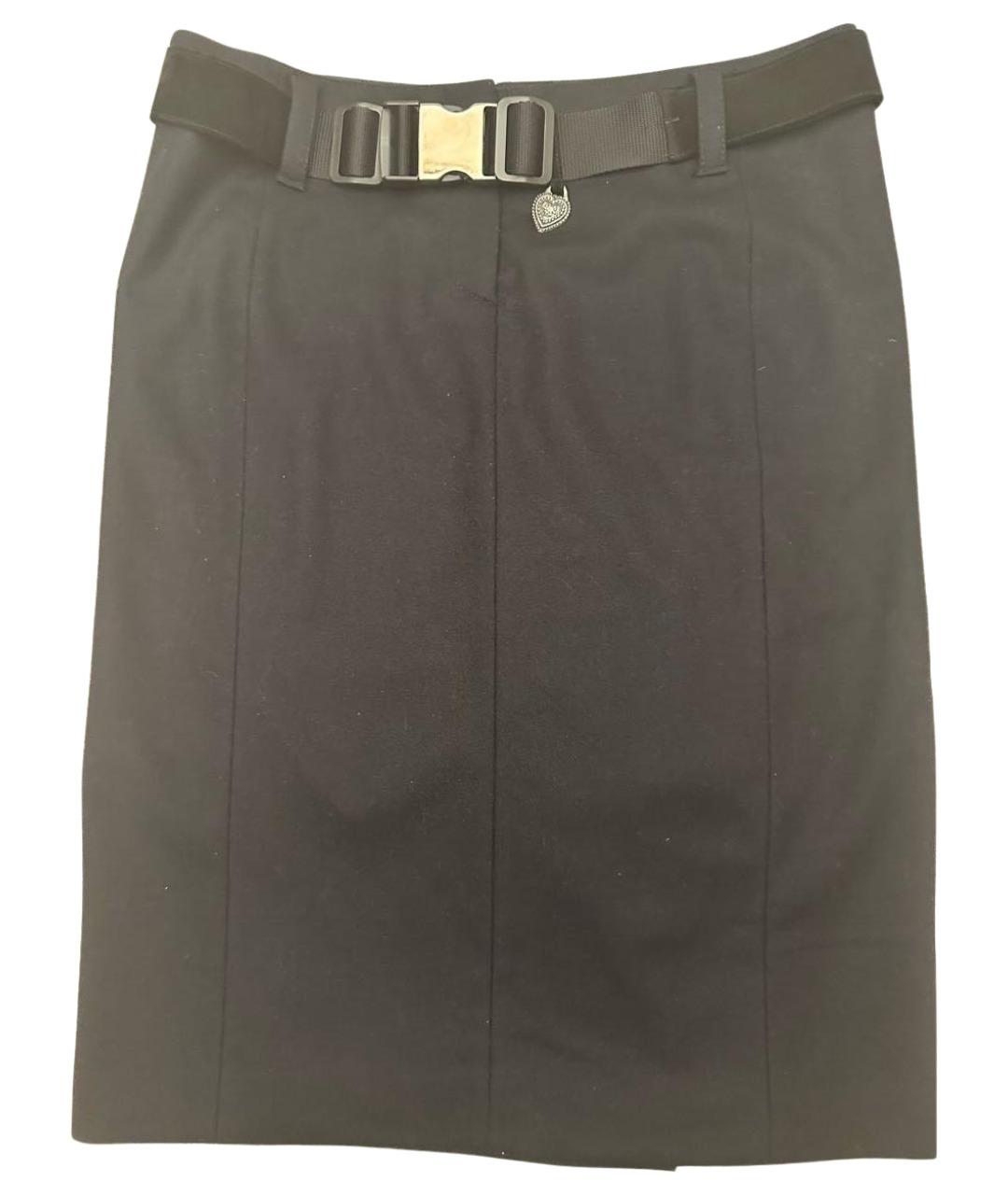 PRADA Темно-синяя шерстяная юбка миди, фото 1