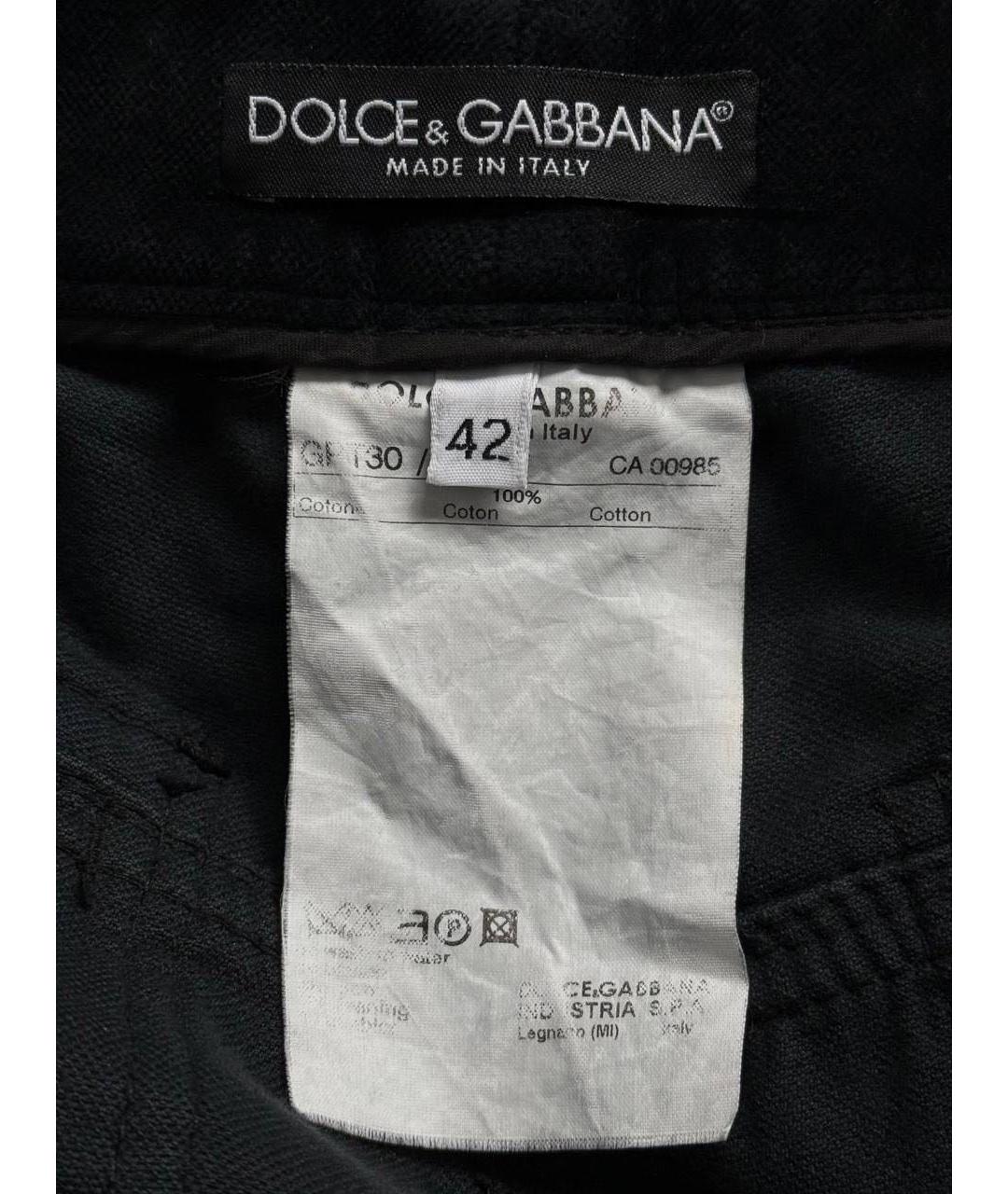 DOLCE&GABBANA Черные прямые брюки, фото 4