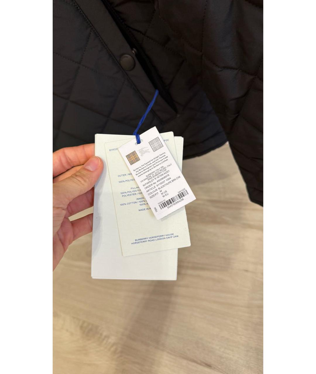 BURBERRY Черная хлопковая куртка, фото 6