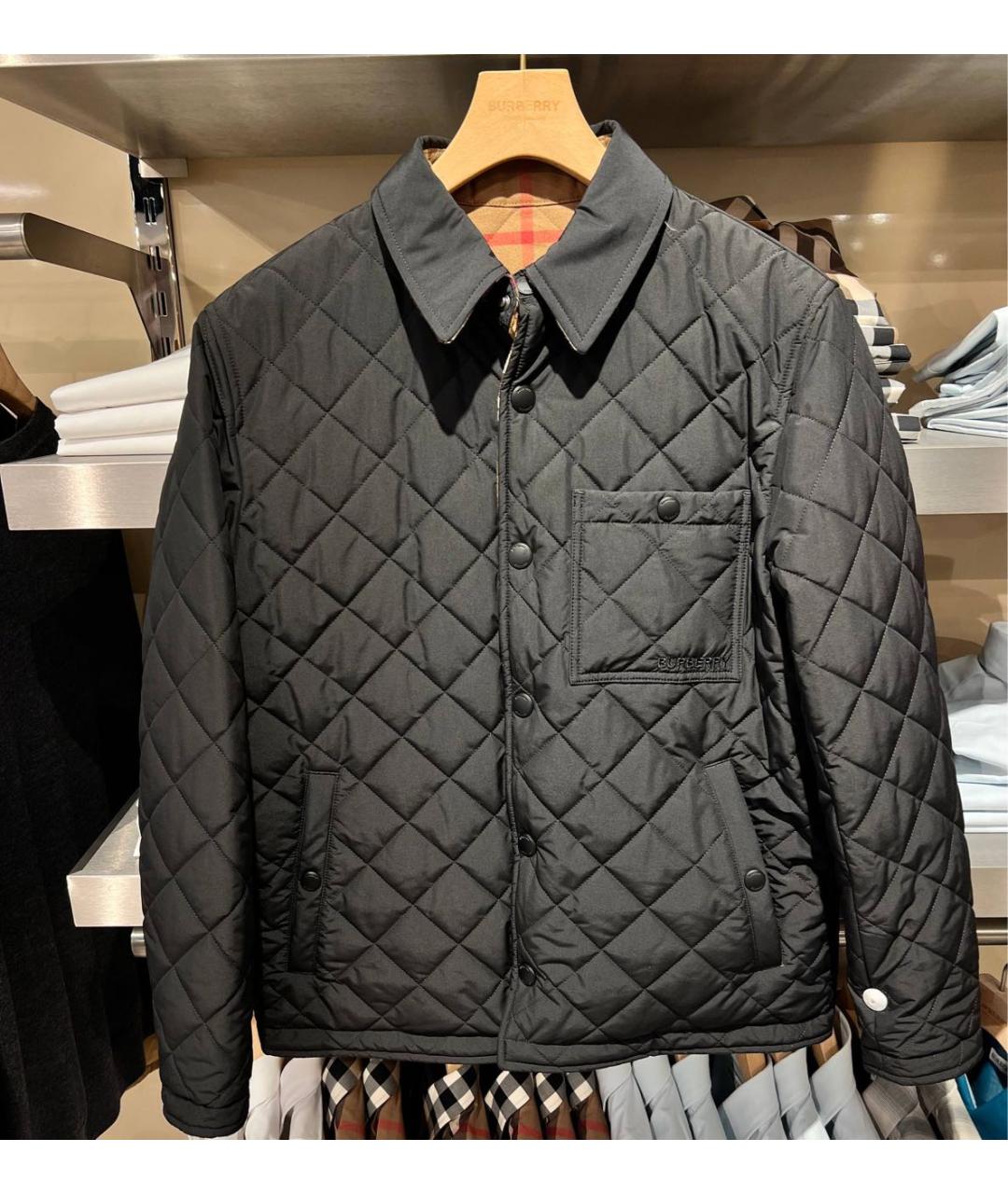 BURBERRY Черная хлопковая куртка, фото 7