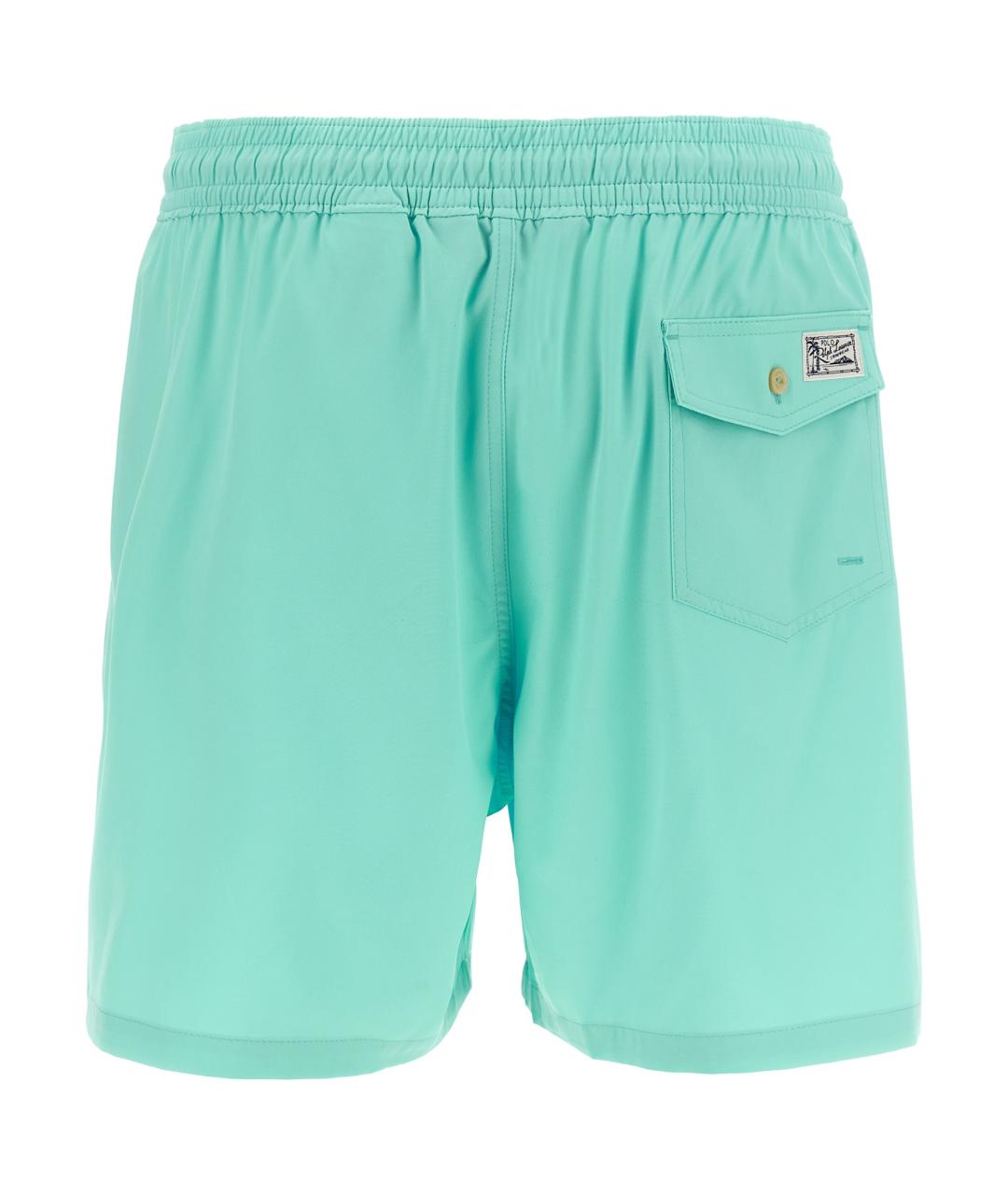 POLO RALPH LAUREN Голубые полиэстеровые шорты, фото 2