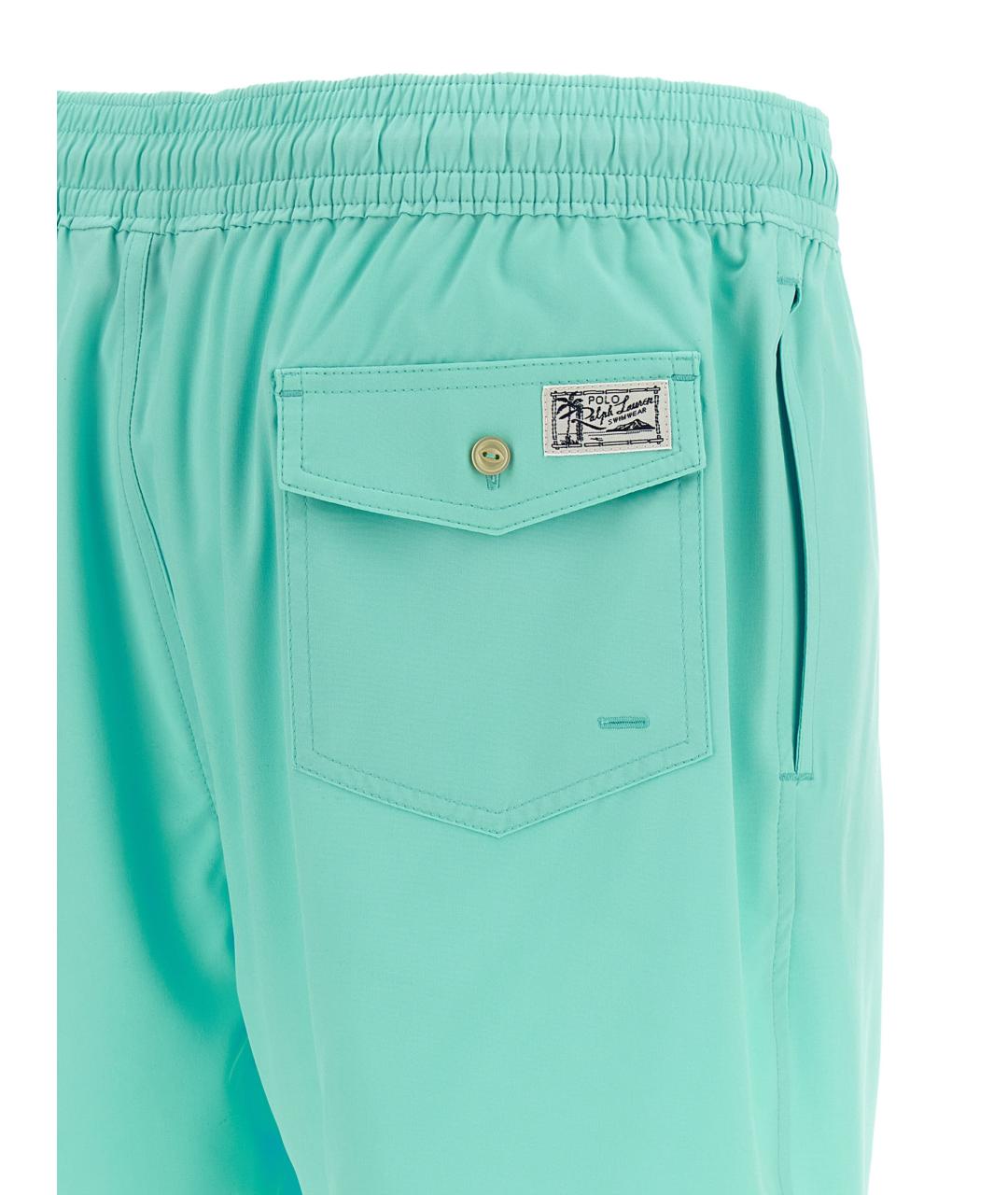 POLO RALPH LAUREN Голубые полиэстеровые шорты, фото 4