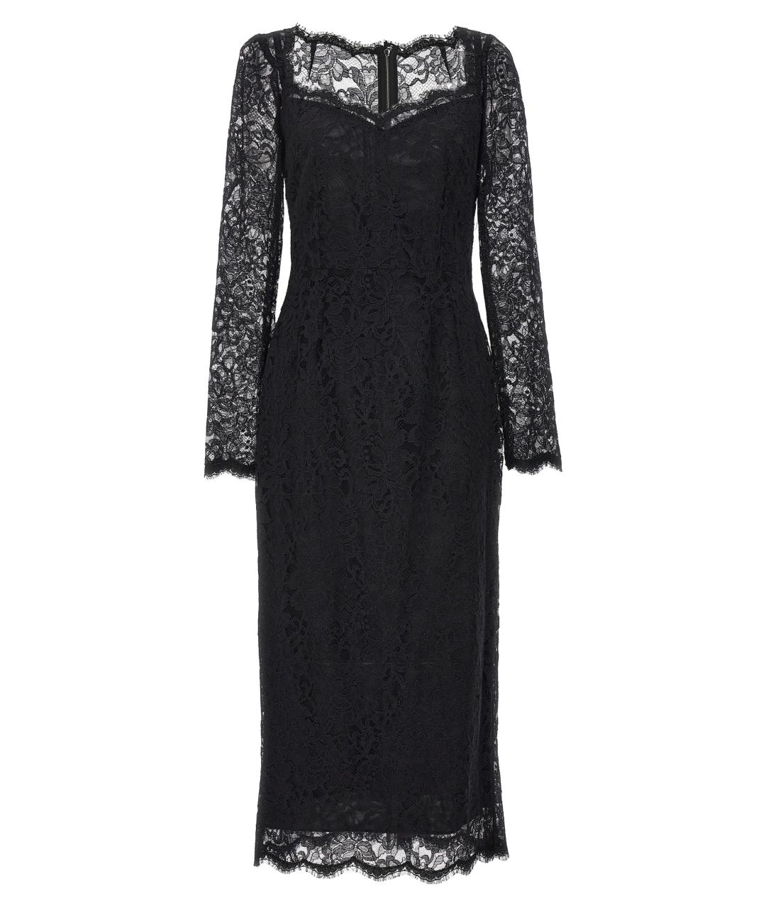 DOLCE&GABBANA Черное полиамидовое коктейльное платье, фото 1