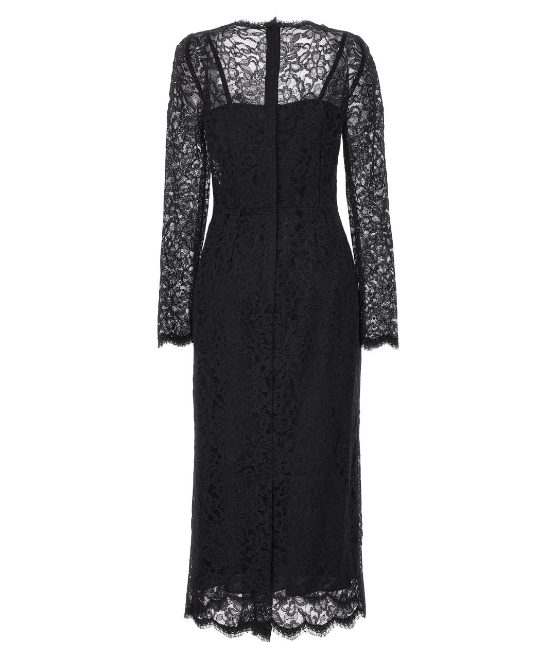 DOLCE&GABBANA Черное полиамидовое коктейльное платье, фото 2