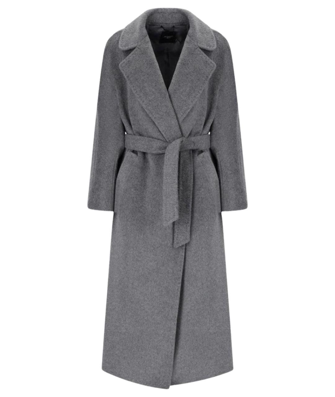 WEEKEND MAX MARA Серое шерстяное пальто, фото 1