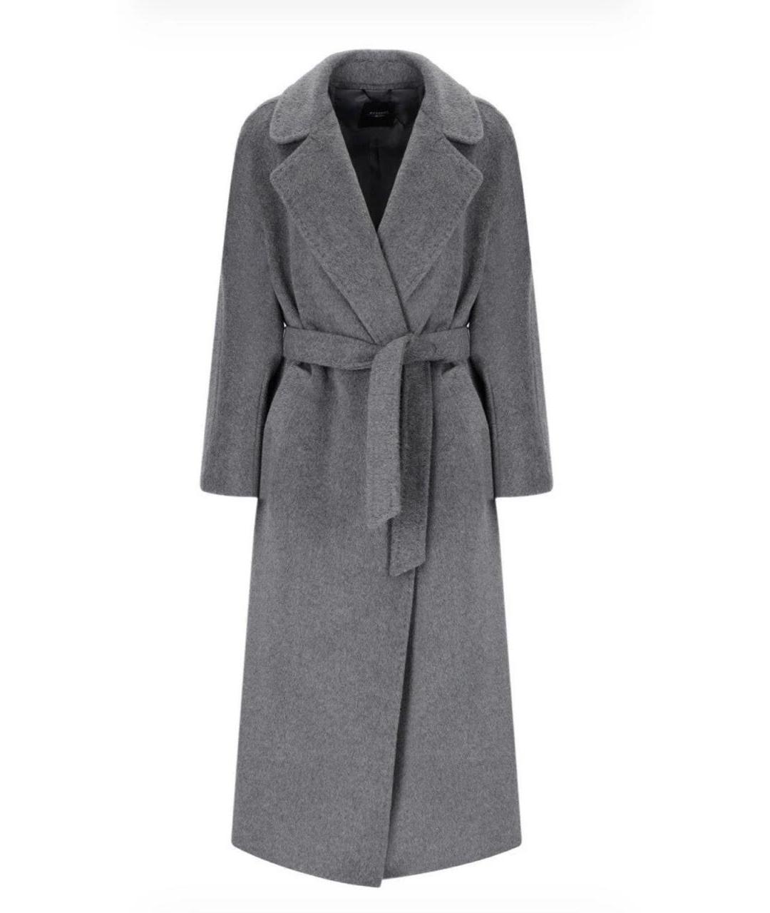 WEEKEND MAX MARA Серое шерстяное пальто, фото 9