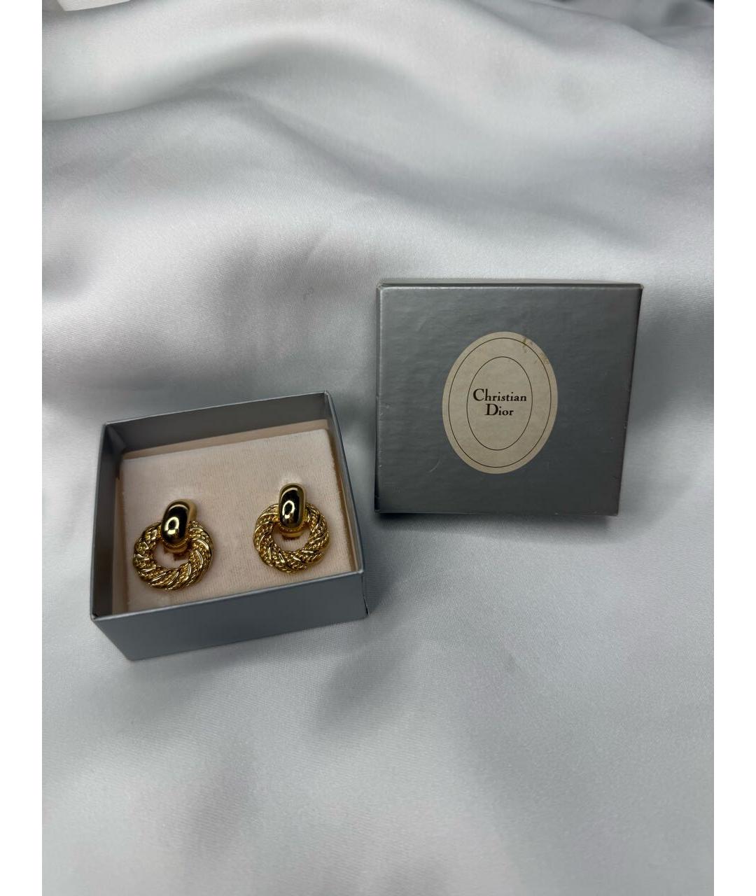 CHRISTIAN DIOR Золотые клипсы, фото 7