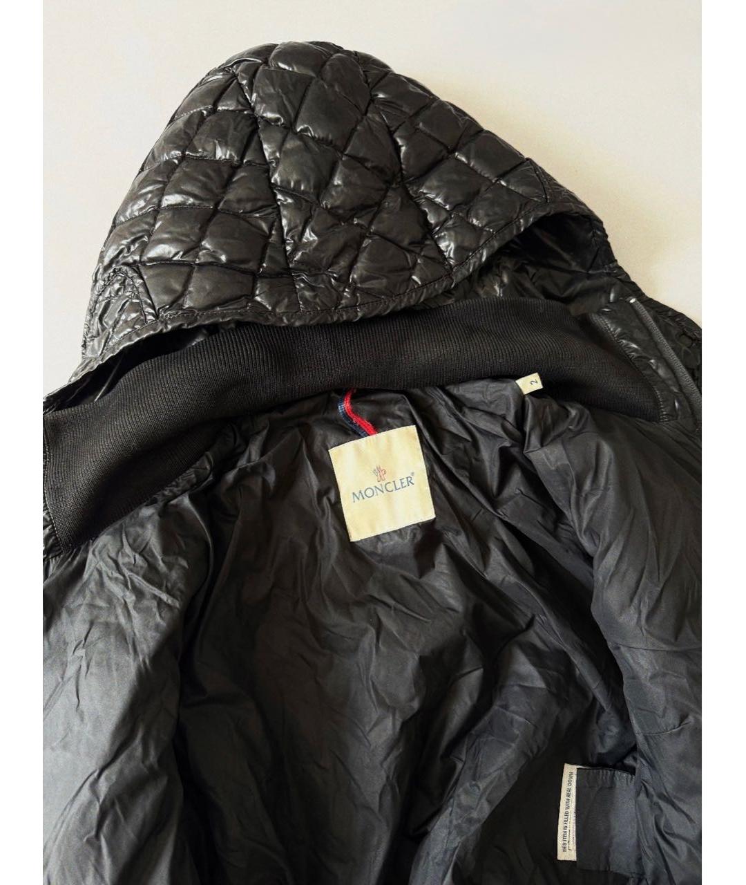 MONCLER Черная полиамидовая куртка, фото 3