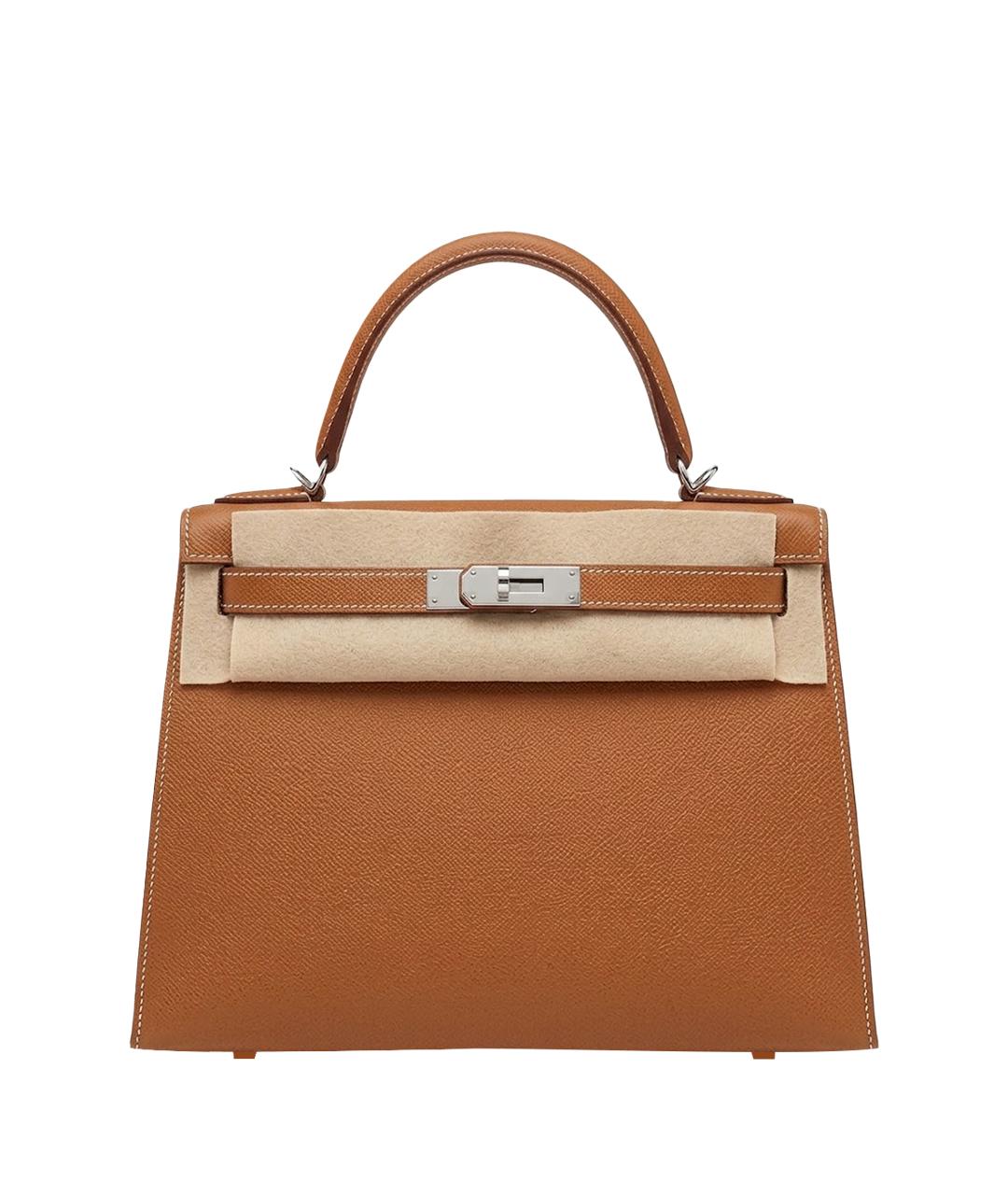 HERMES Коричневая кожаная сумка через плечо, фото 1