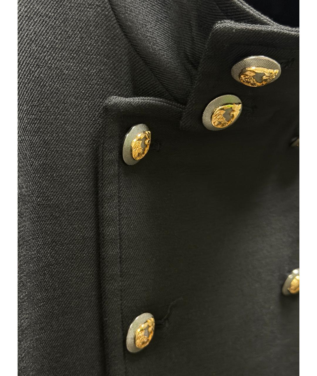VERSACE COLLECTION Черное полиэстеровое пальто, фото 4