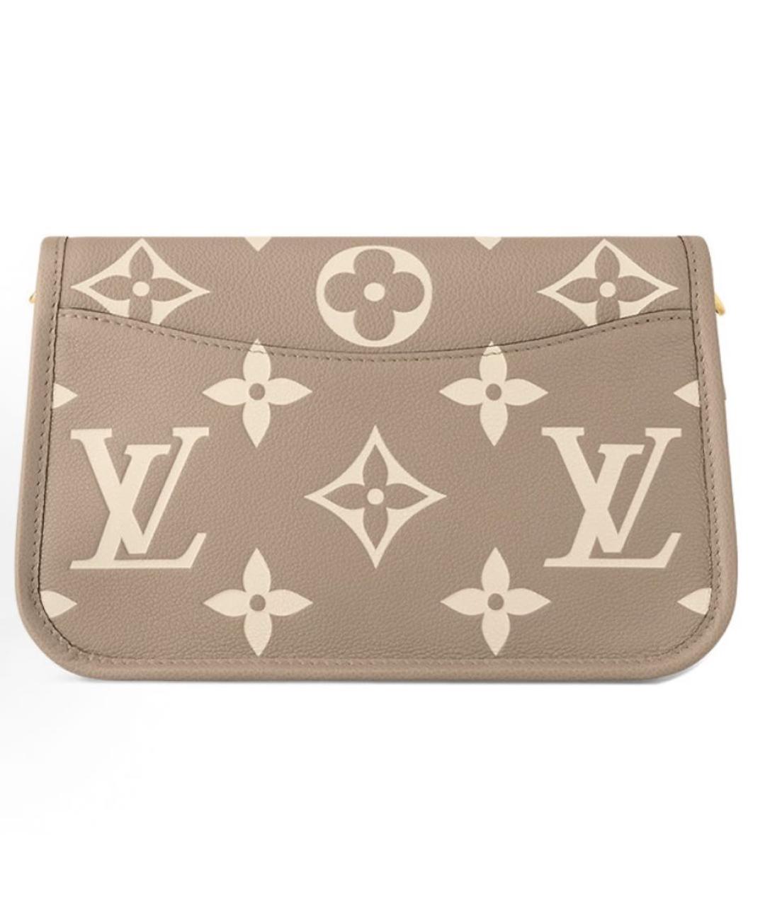 LOUIS VUITTON Бежевая кожаная сумка через плечо, фото 3