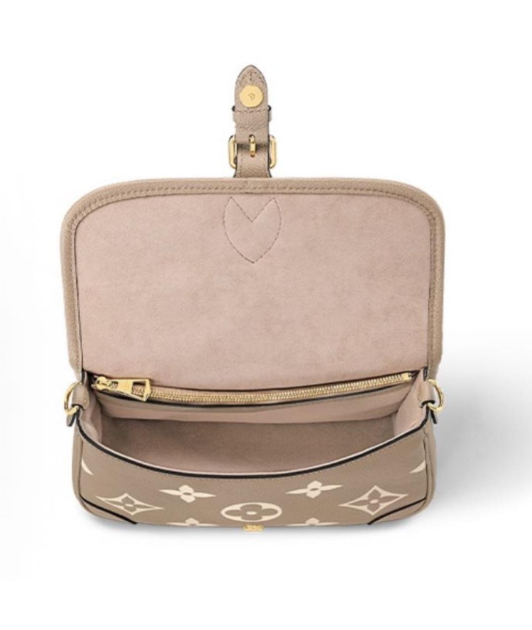 LOUIS VUITTON Бежевая кожаная сумка через плечо, фото 2