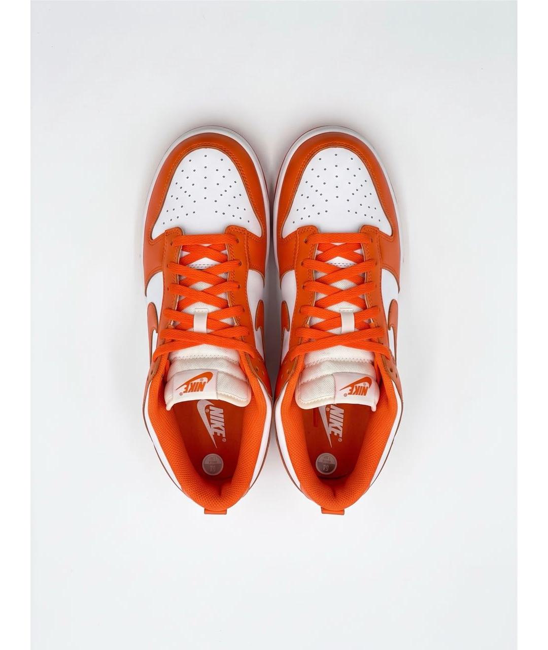 NIKE Оранжевые высокие кроссовки / кеды из искусственной кожи, фото 3