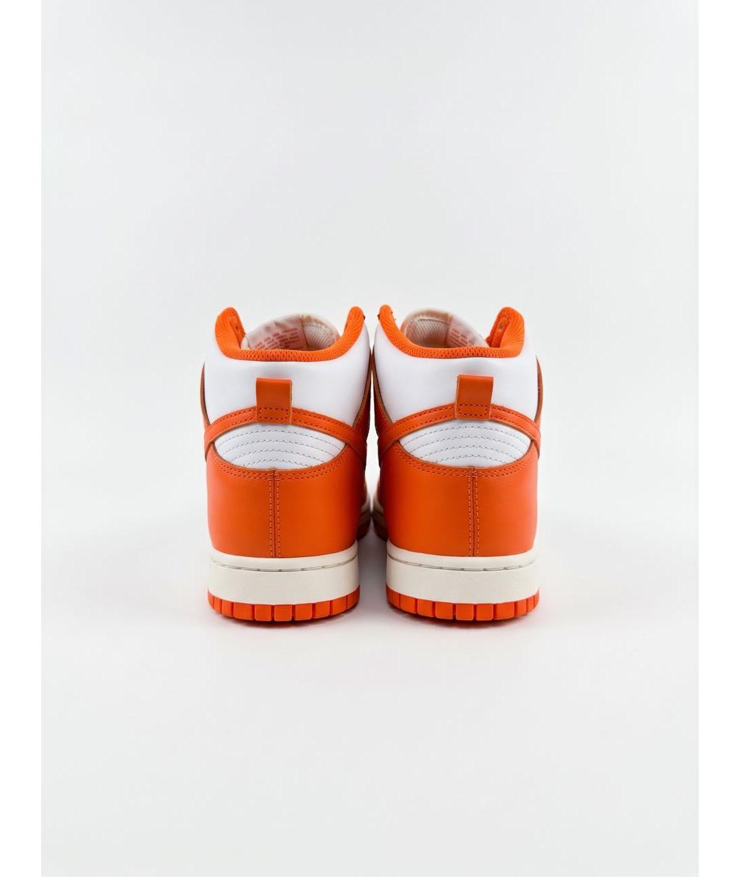 NIKE Оранжевые высокие кроссовки / кеды из искусственной кожи, фото 4