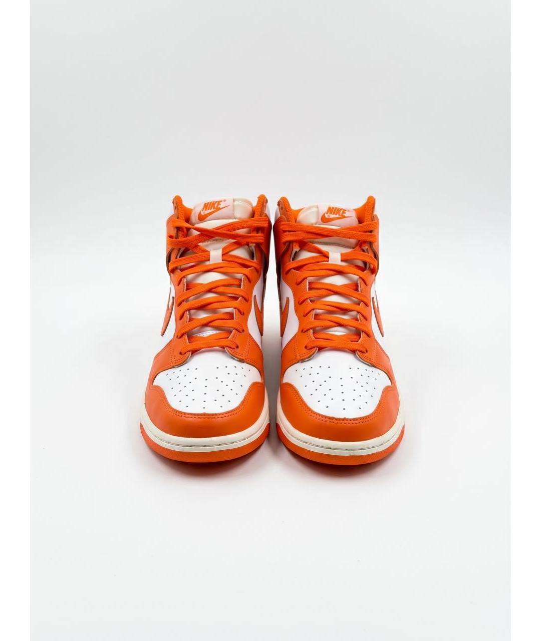 NIKE Оранжевые высокие кроссовки / кеды из искусственной кожи, фото 2