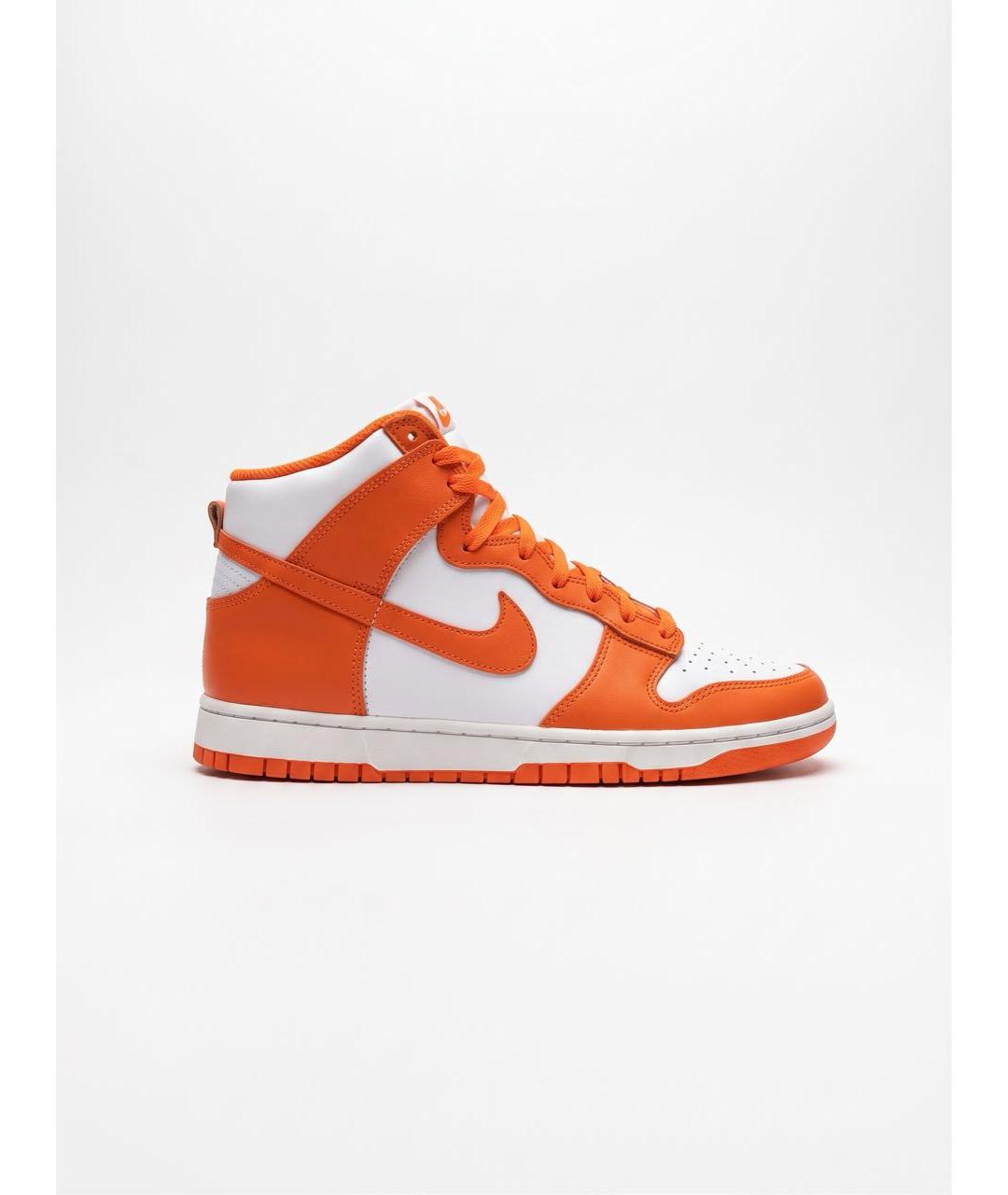 NIKE Оранжевые высокие кроссовки / кеды из искусственной кожи, фото 5