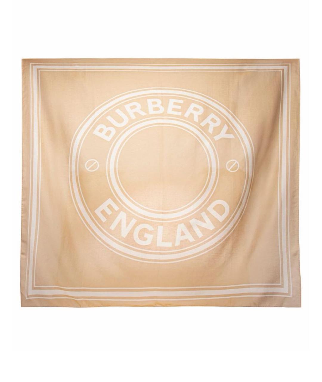 BURBERRY Коричневый хлопковый платок, фото 9