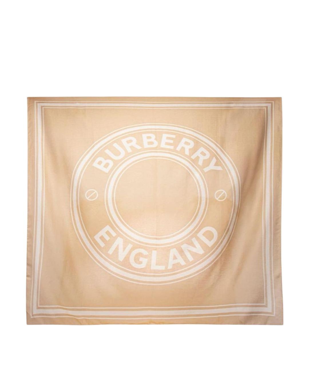 BURBERRY Коричневый хлопковый платок, фото 1