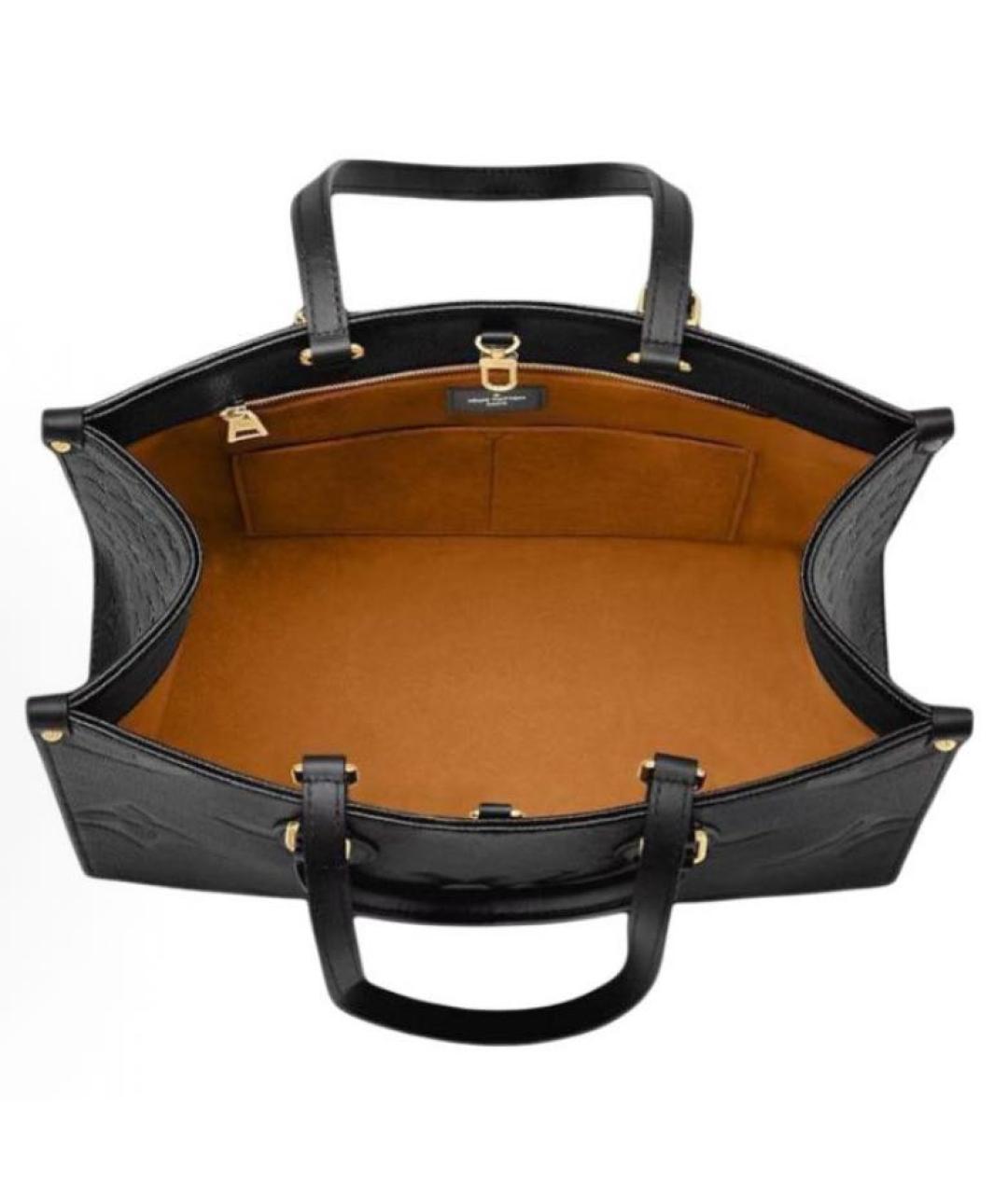 LOUIS VUITTON Черная кожаная сумка тоут, фото 2