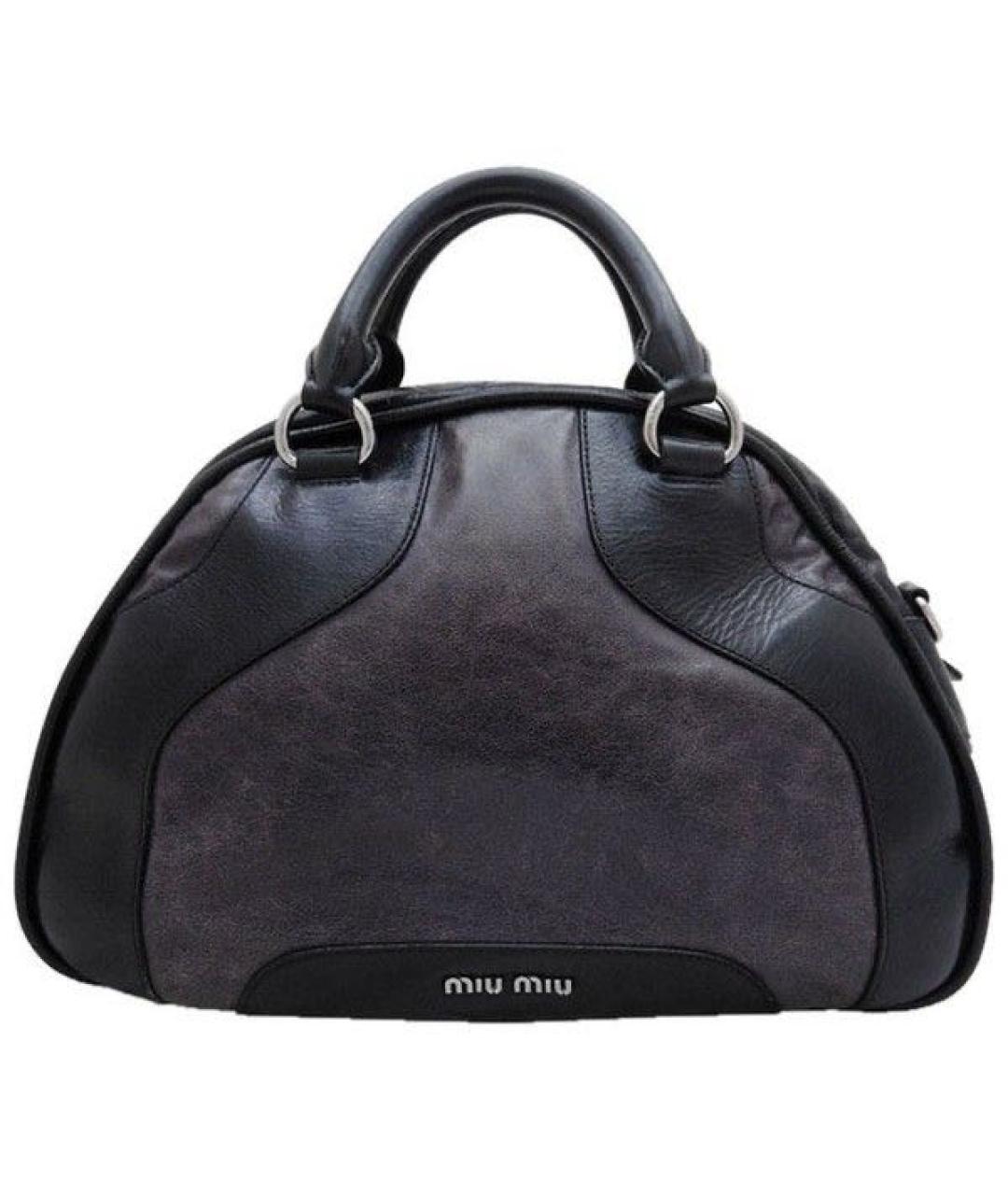 MIU MIU Черная кожаная сумка с короткими ручками, фото 9