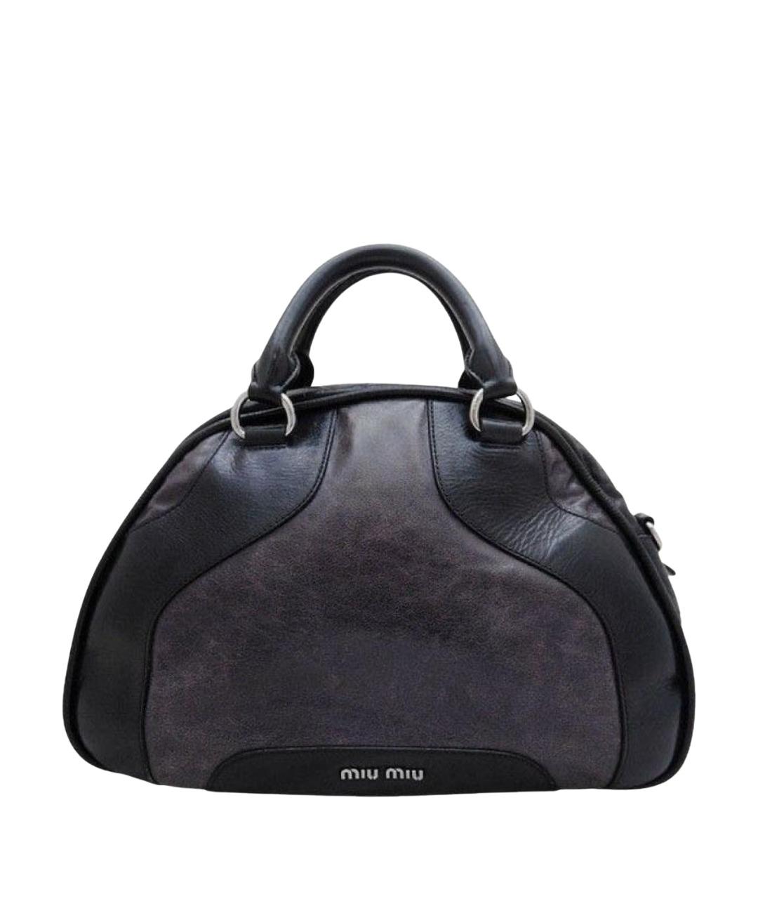 MIU MIU Черная кожаная сумка с короткими ручками, фото 1