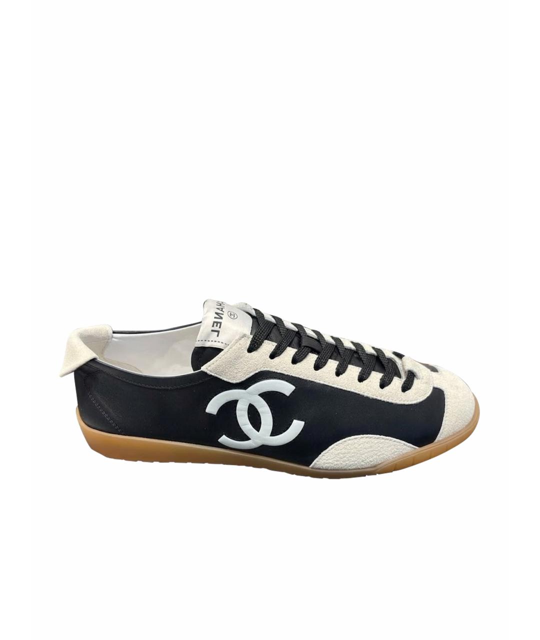 CHANEL Черные кожаные кеды, фото 1
