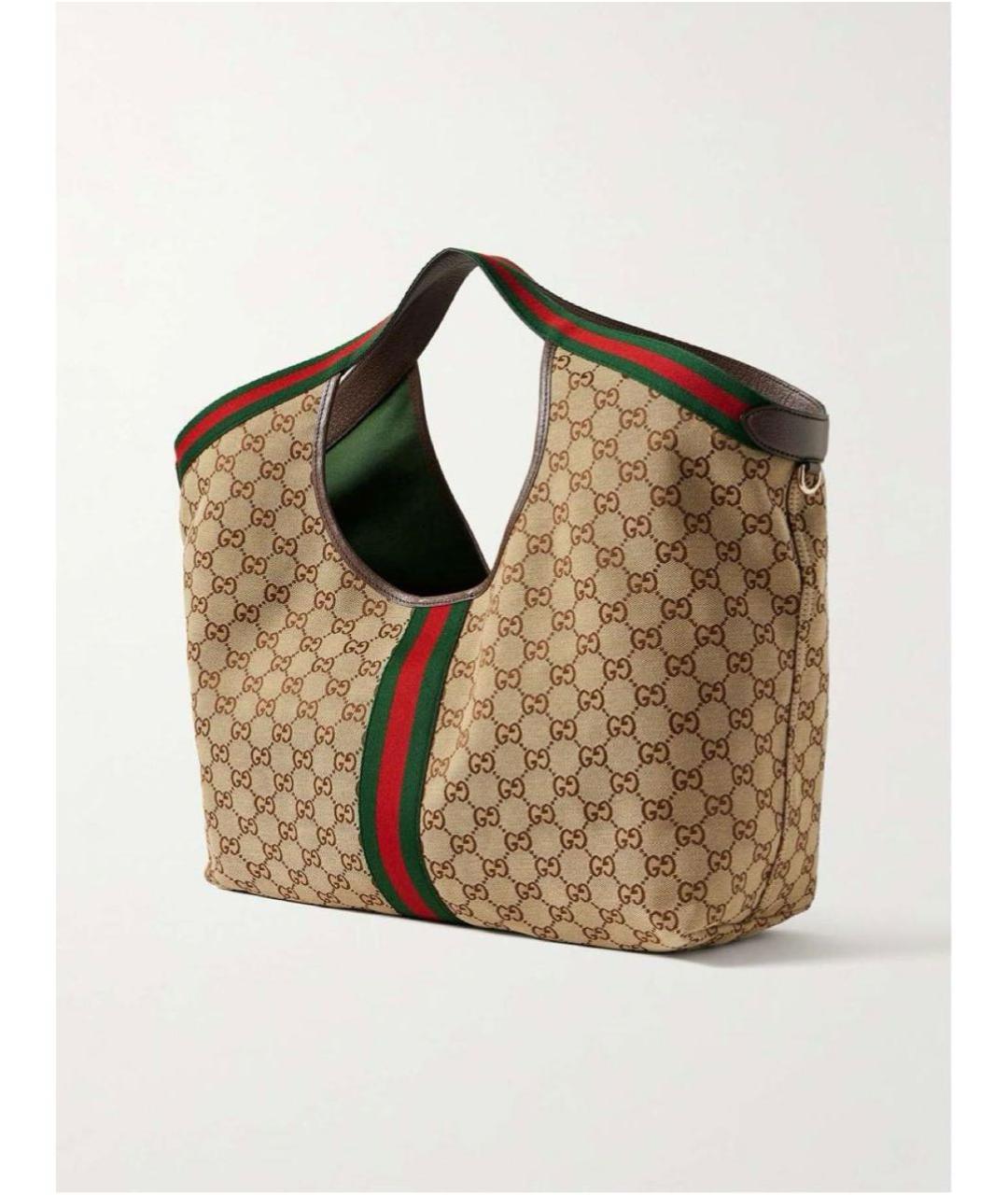 GUCCI Бежевая тканевая сумка тоут, фото 4