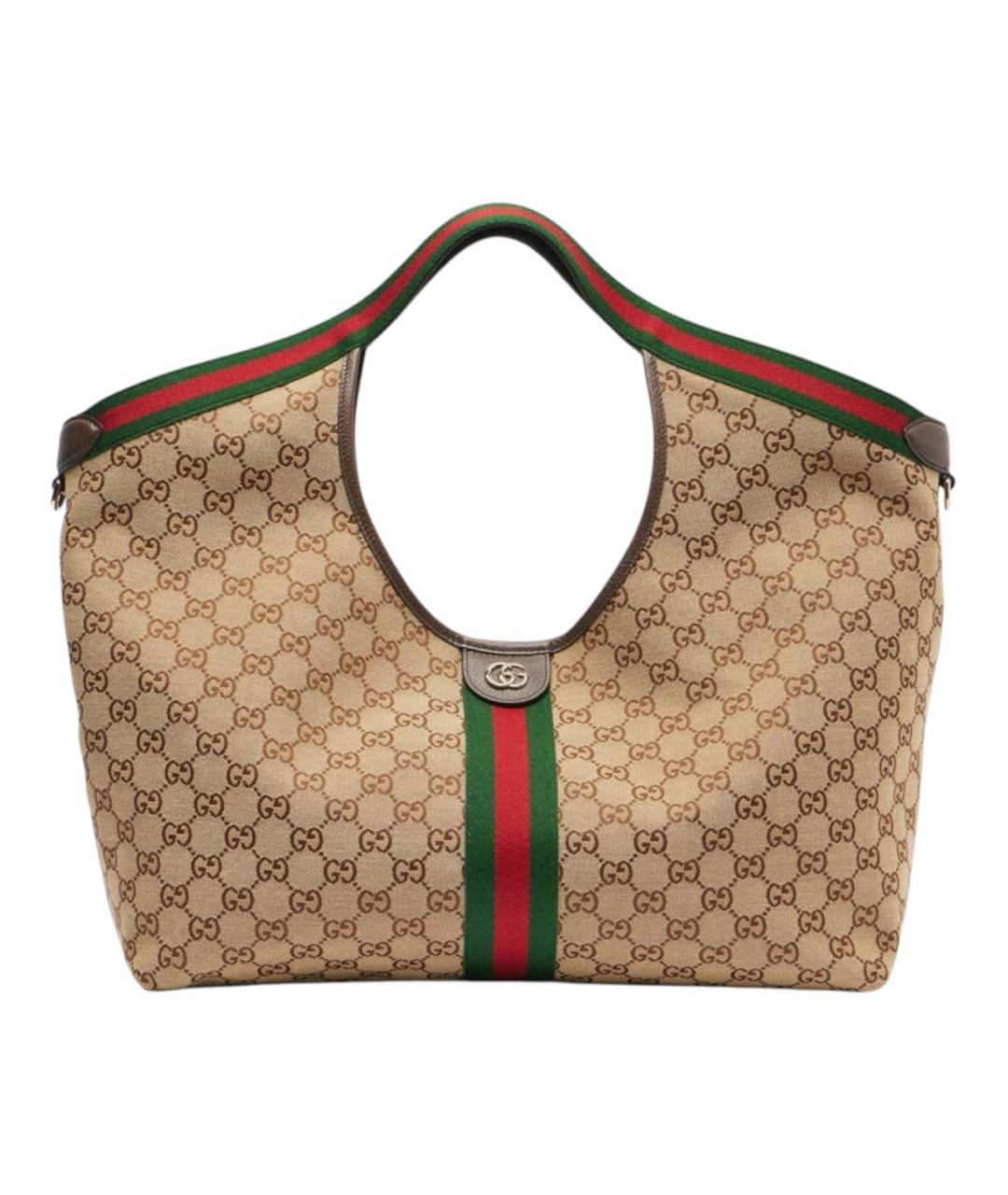 GUCCI Бежевая тканевая сумка тоут, фото 9