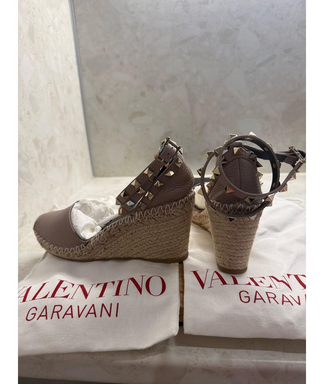 VALENTINO Розовые кожаные эспадрильи, фото 8