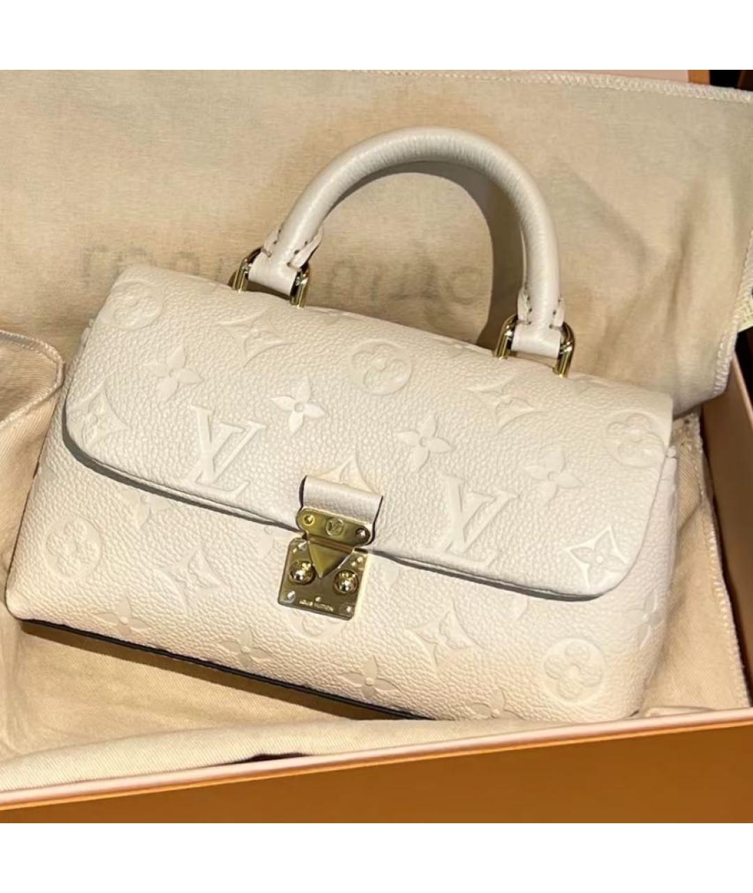 LOUIS VUITTON Бежевая кожаная сумка с короткими ручками, фото 3