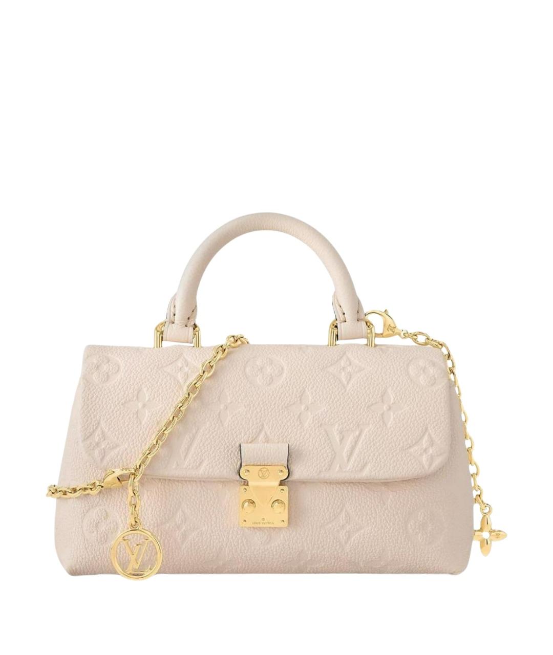 LOUIS VUITTON Бежевая кожаная сумка с короткими ручками, фото 1
