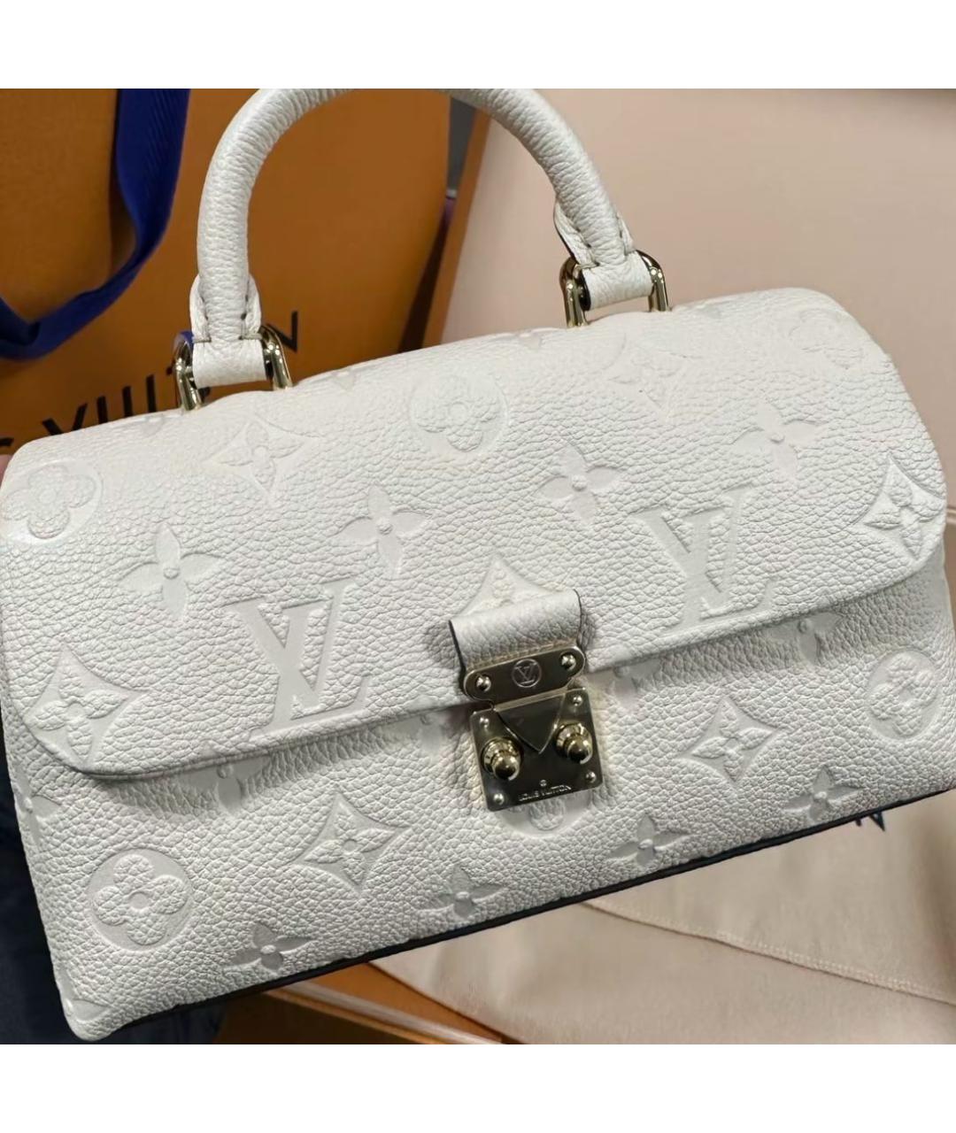 LOUIS VUITTON Бежевая кожаная сумка с короткими ручками, фото 4