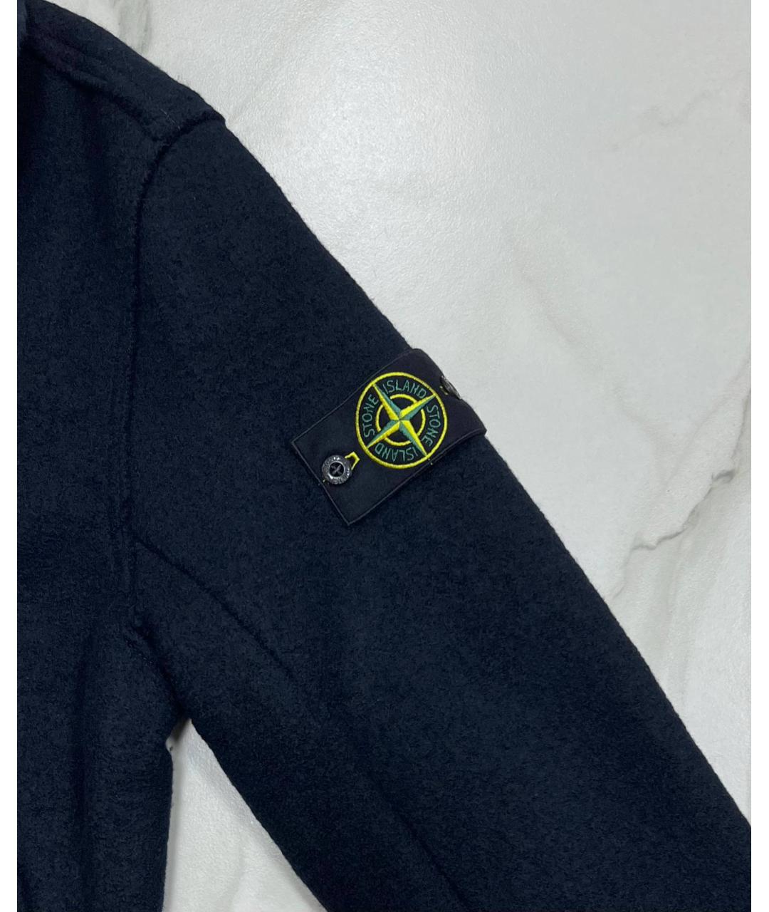 STONE ISLAND Темно-синее шерстяное пальто, фото 3