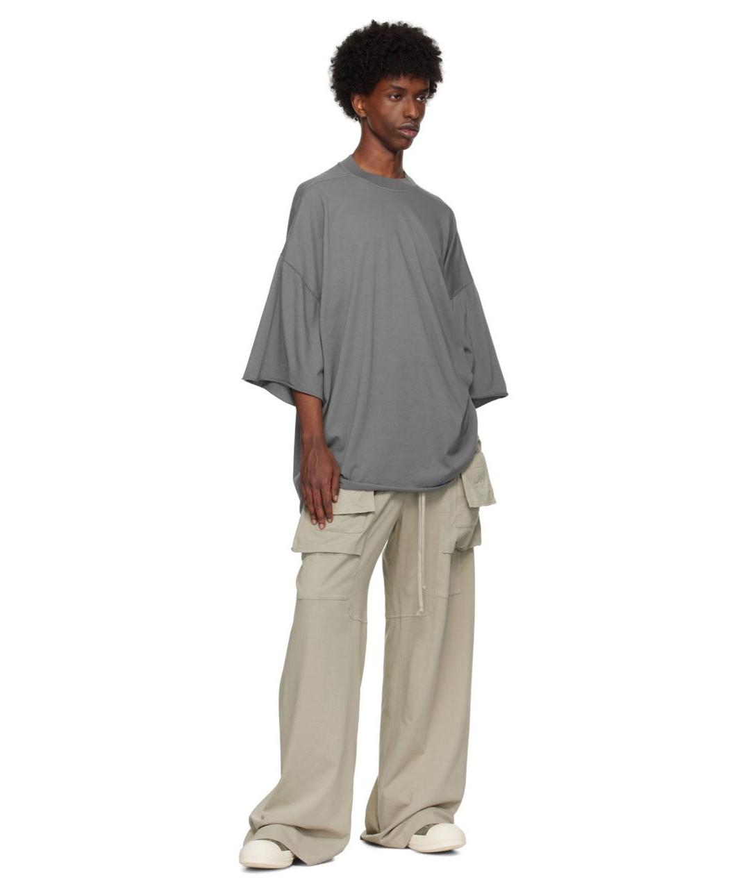 RICK OWENS DRKSHDW Серая хлопковая футболка, фото 7
