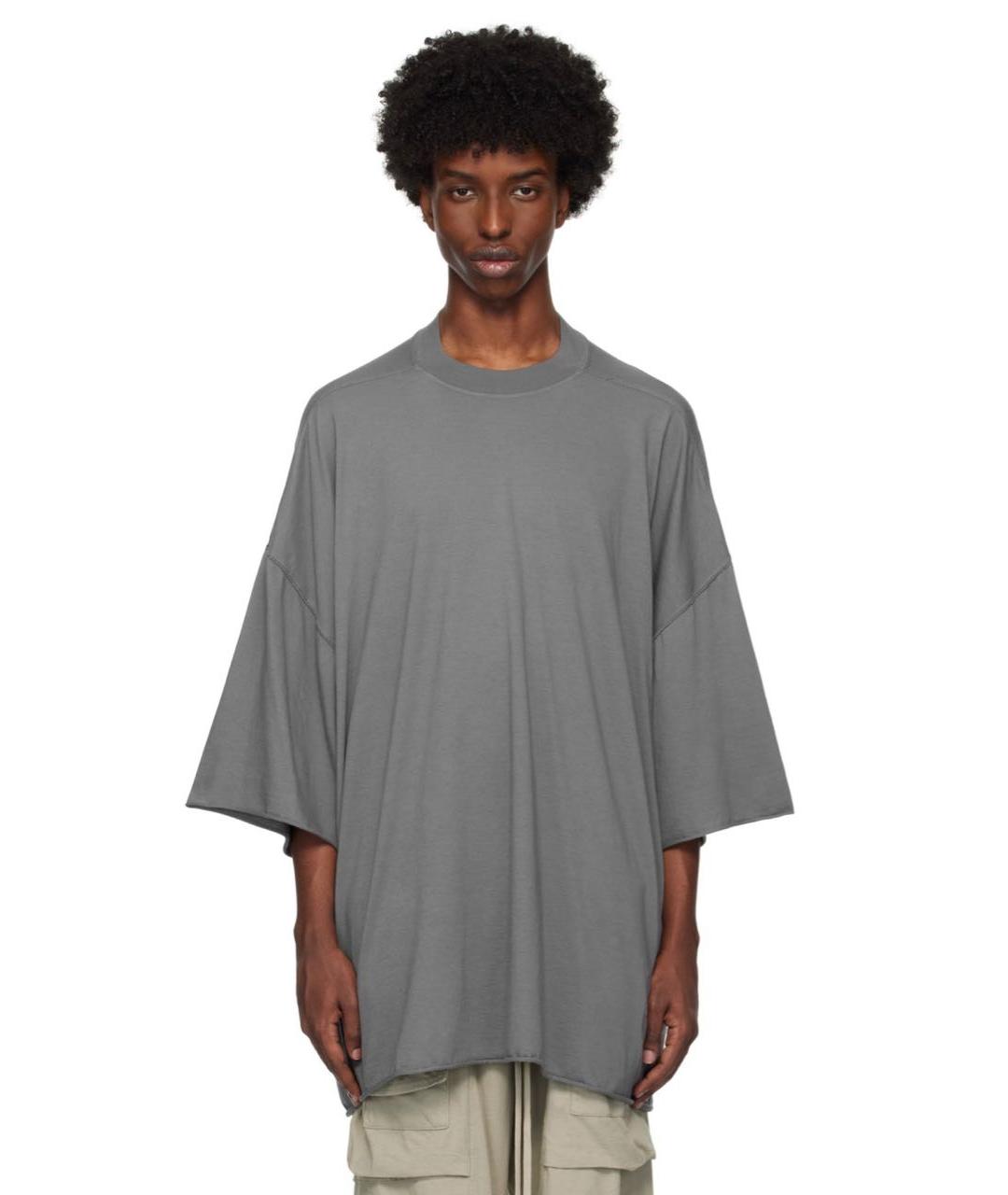 RICK OWENS DRKSHDW Серая хлопковая футболка, фото 4