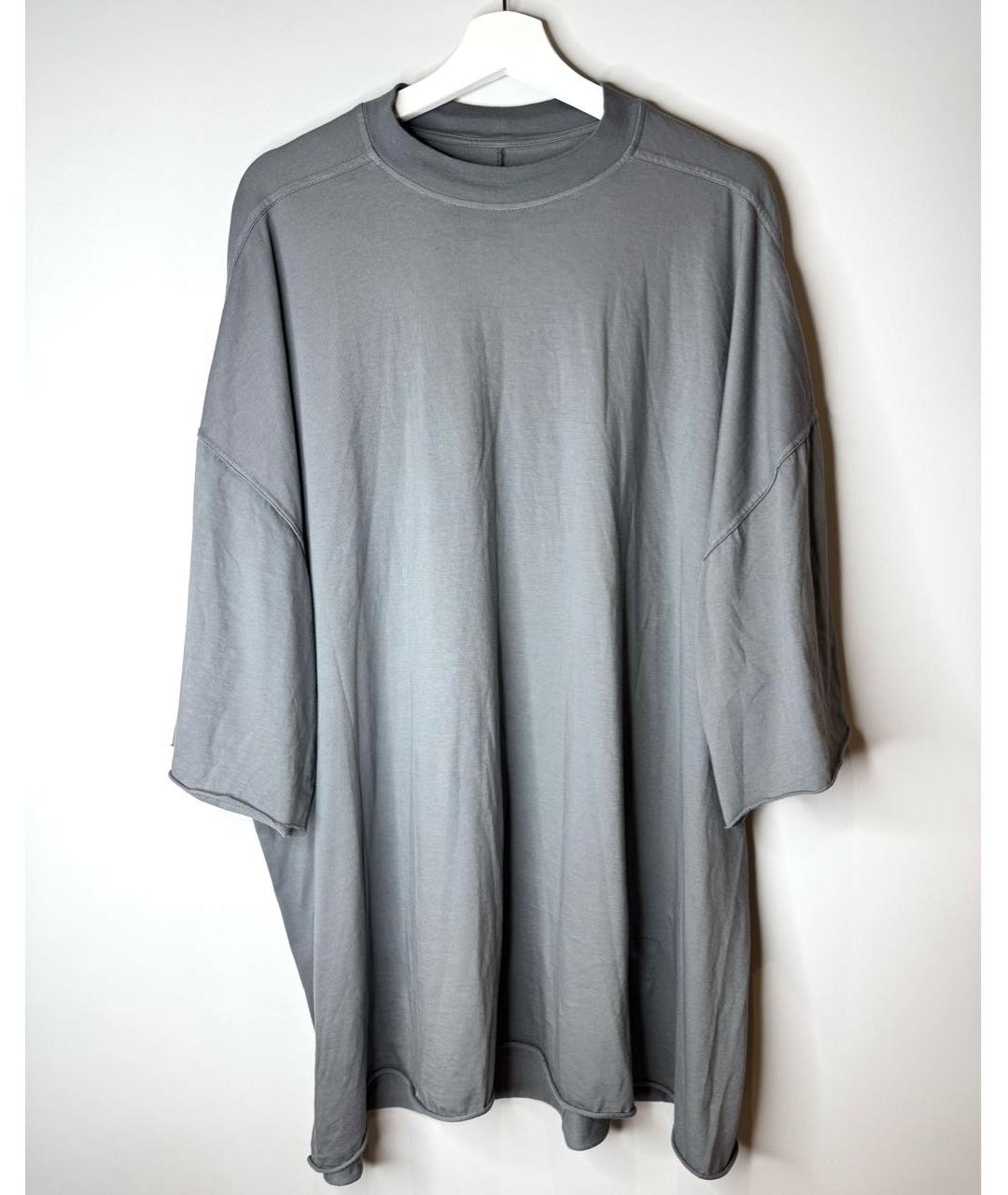 RICK OWENS DRKSHDW Серая хлопковая футболка, фото 8