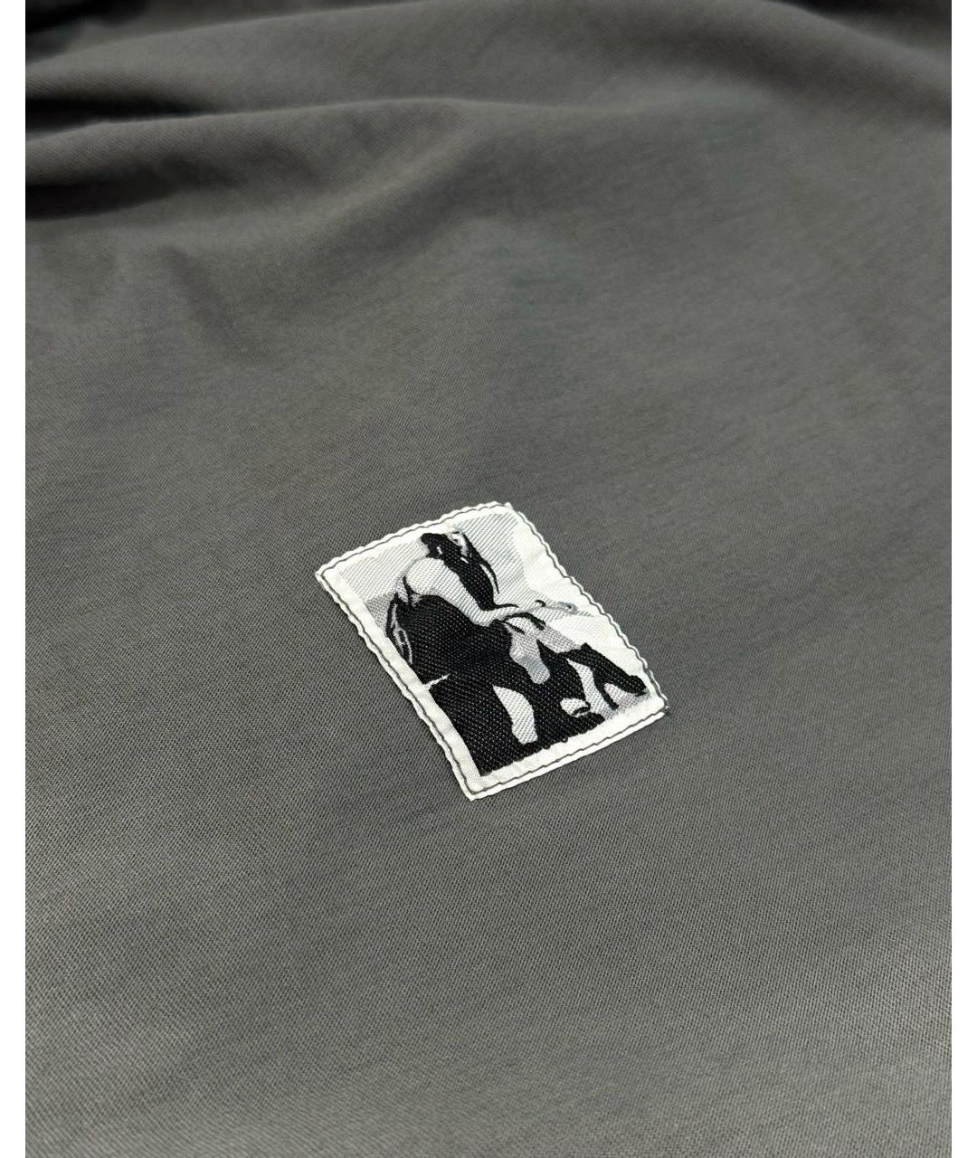RICK OWENS DRKSHDW Серая хлопковая футболка, фото 3